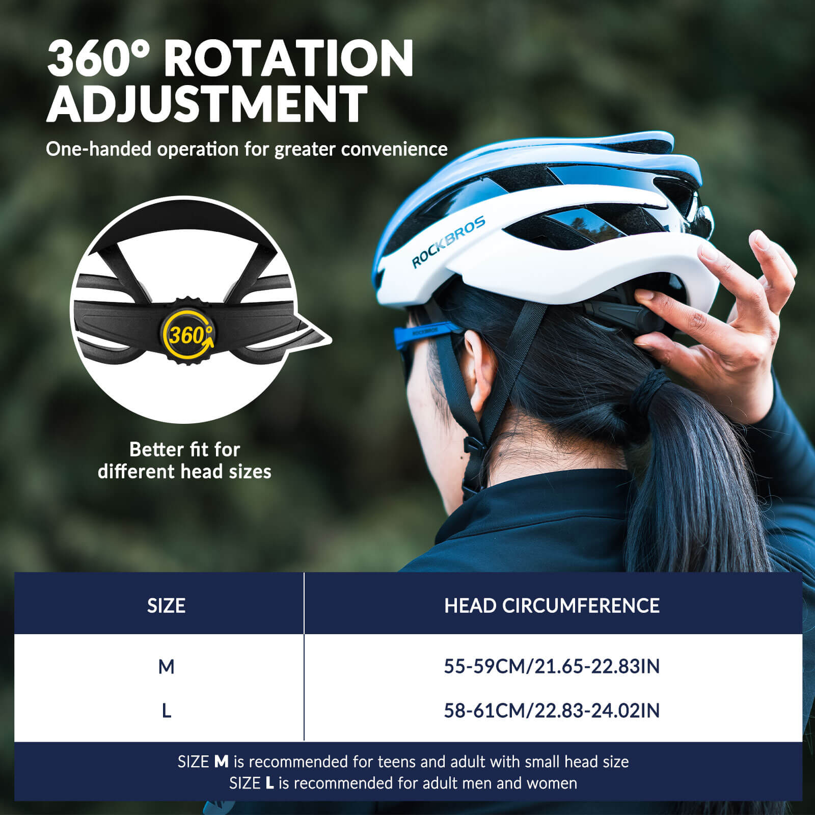 rockbros lightweight cycling helmet for road and mountain riding safety.
#color_blue