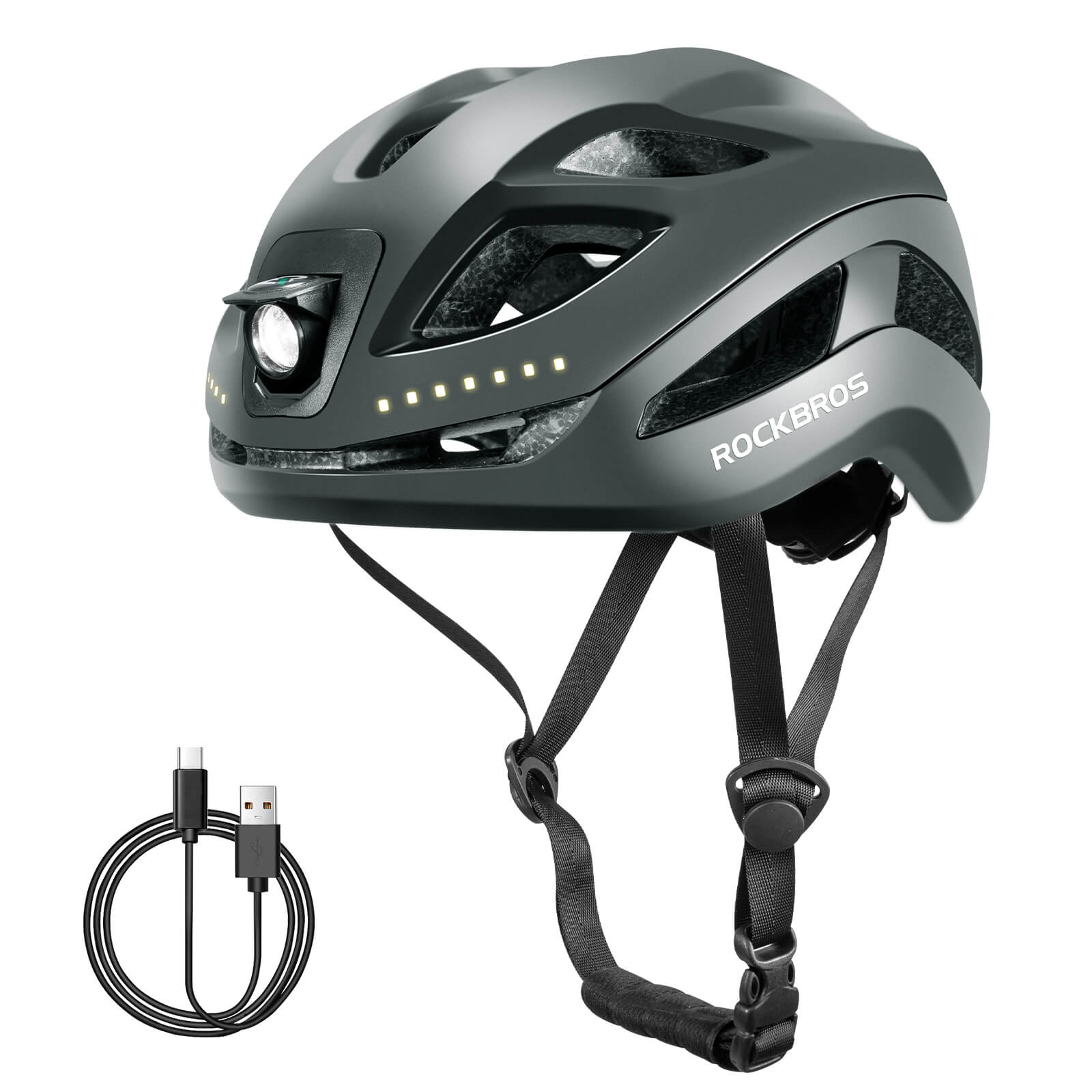rockbros cycling helmet rear warning light.
#color_titanium
