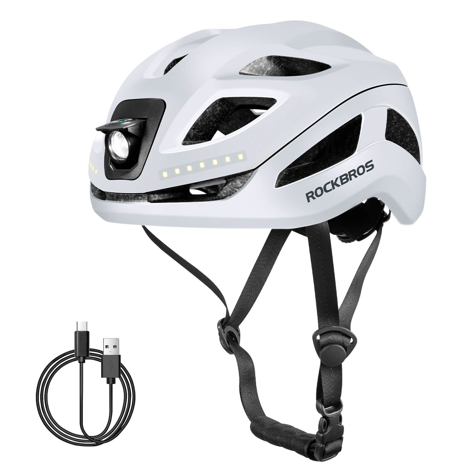 rockbros cycling helmet rear warning light.
#color_white