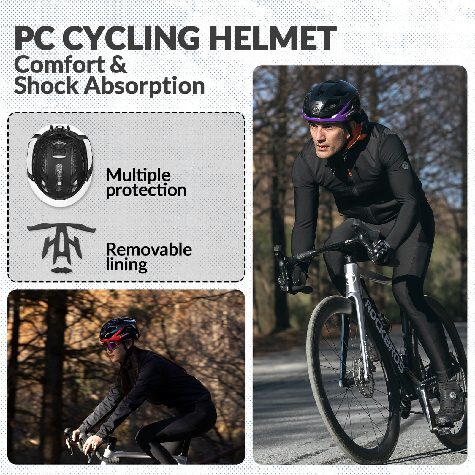 rockbros cycling helmet rear warning light.
#color_white