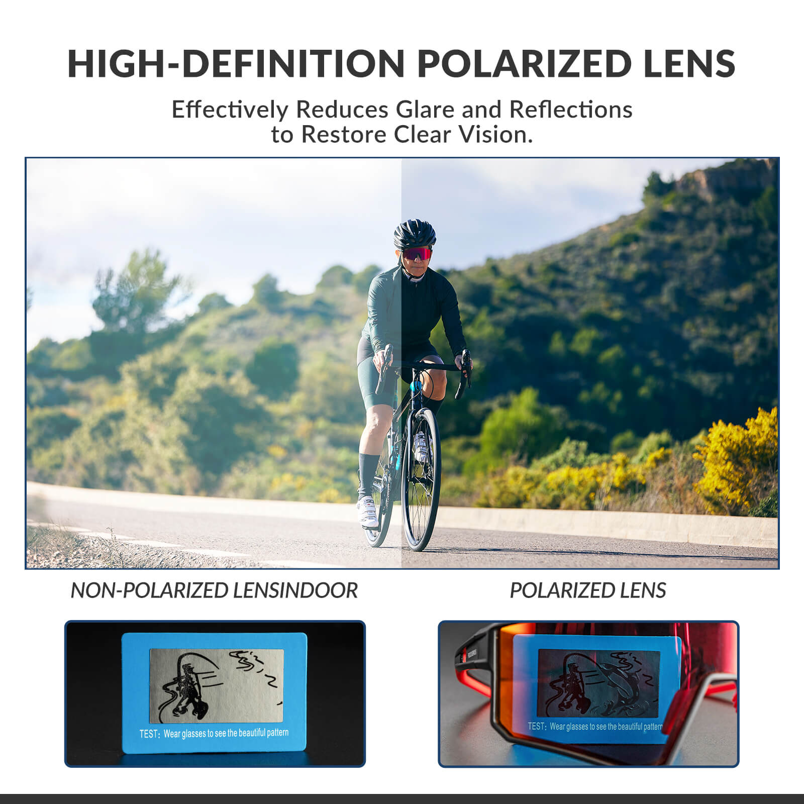 rockbros polarised cycling sunglasses uv400 sports riding glasses
#color_black