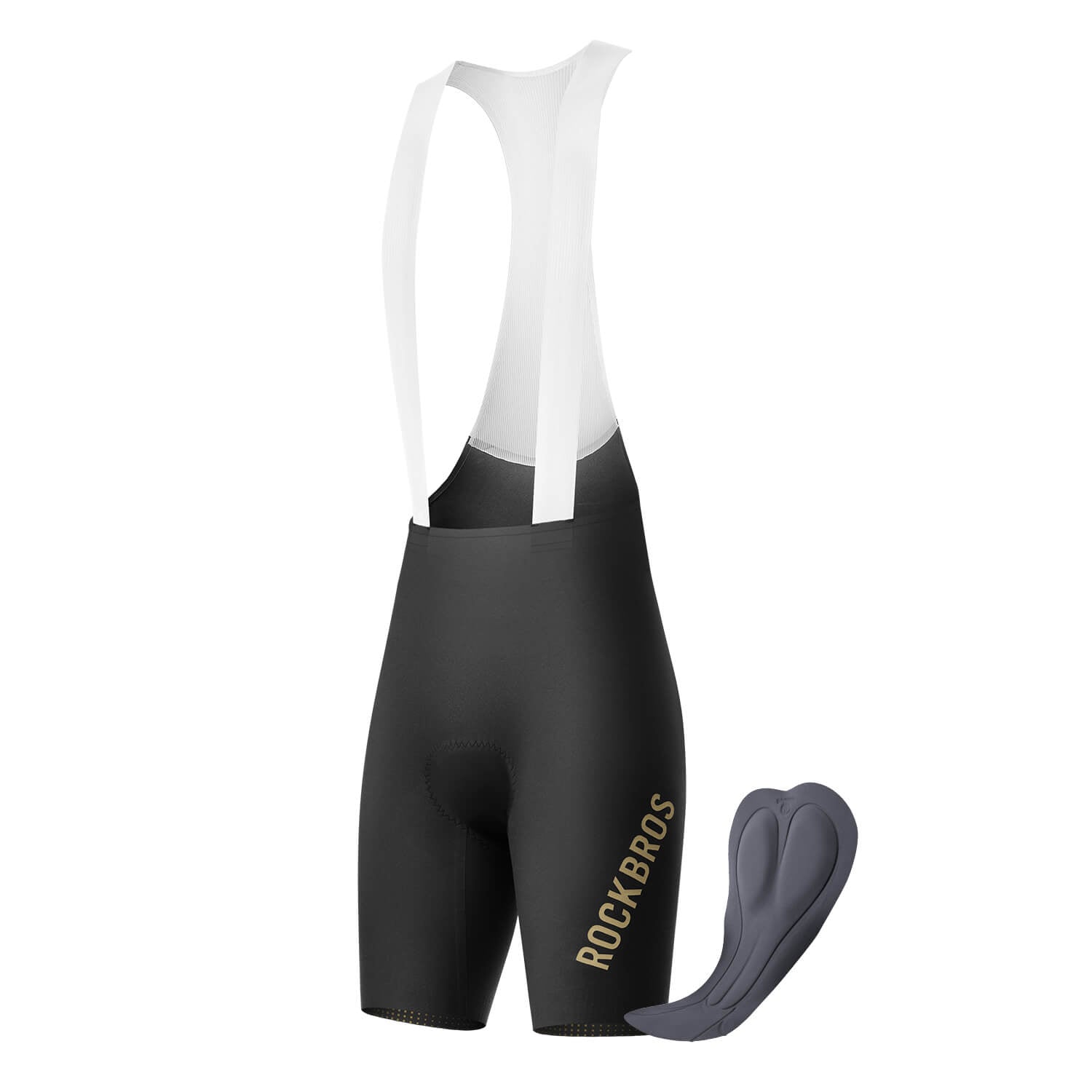 rockbros lightweight summer cycling bib shorts with dolomiti pad for endurance rides
#color_black