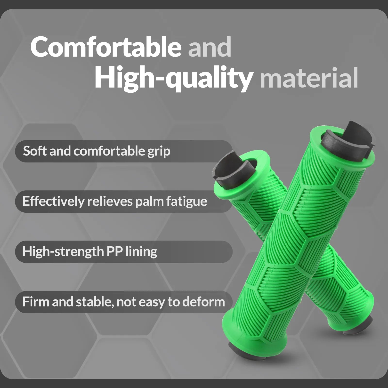 ROCKBROS double lock-on bike handlebar grips for 22.2mm bars, anti-slip rubber bicycle grips.
#color_green