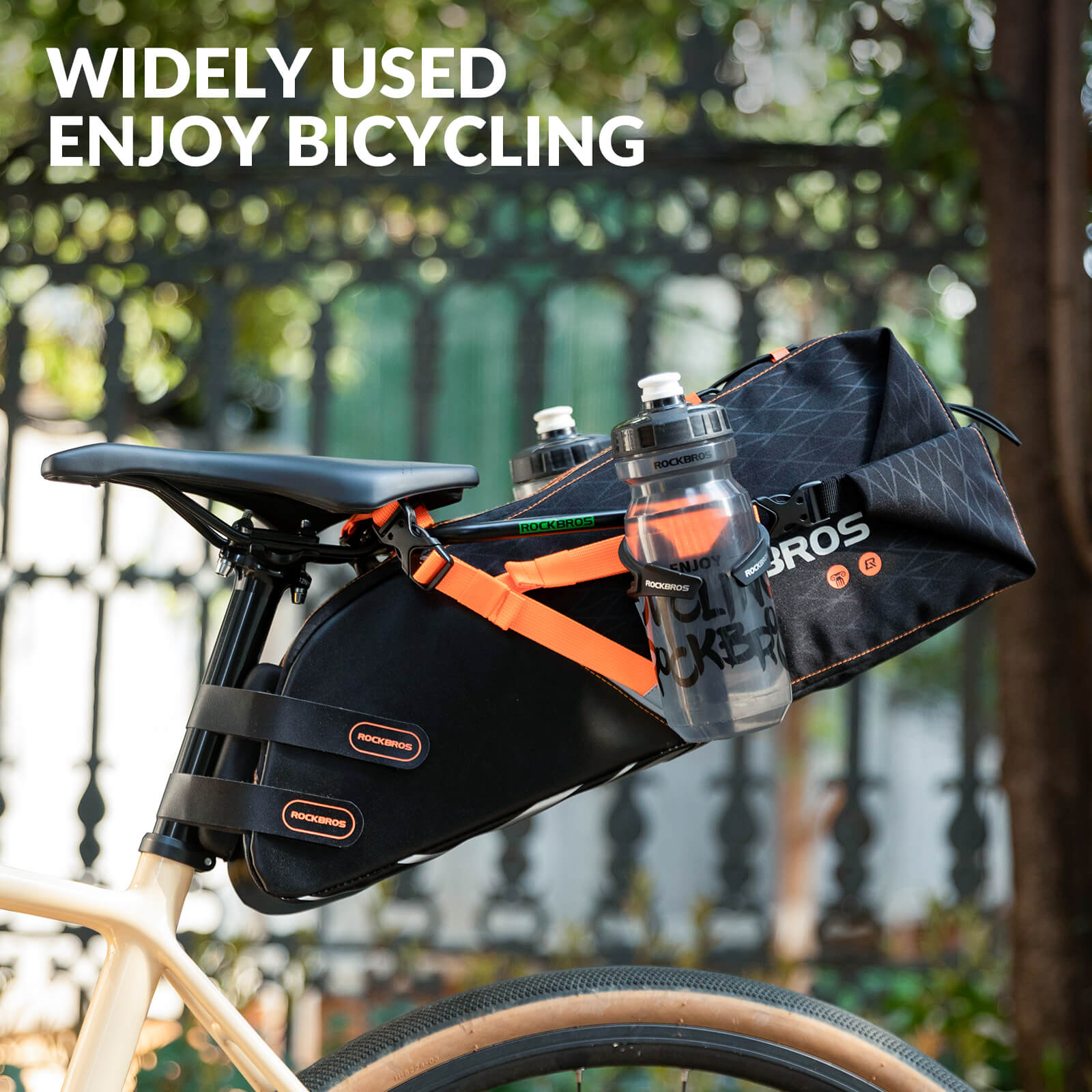 rockbros dual-side bottle mount bike rack for bikepacking.