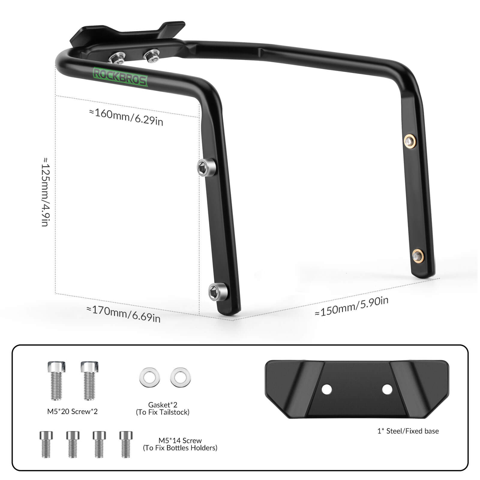 rockbros dual-side bottle mount bike rack for bikepacking.