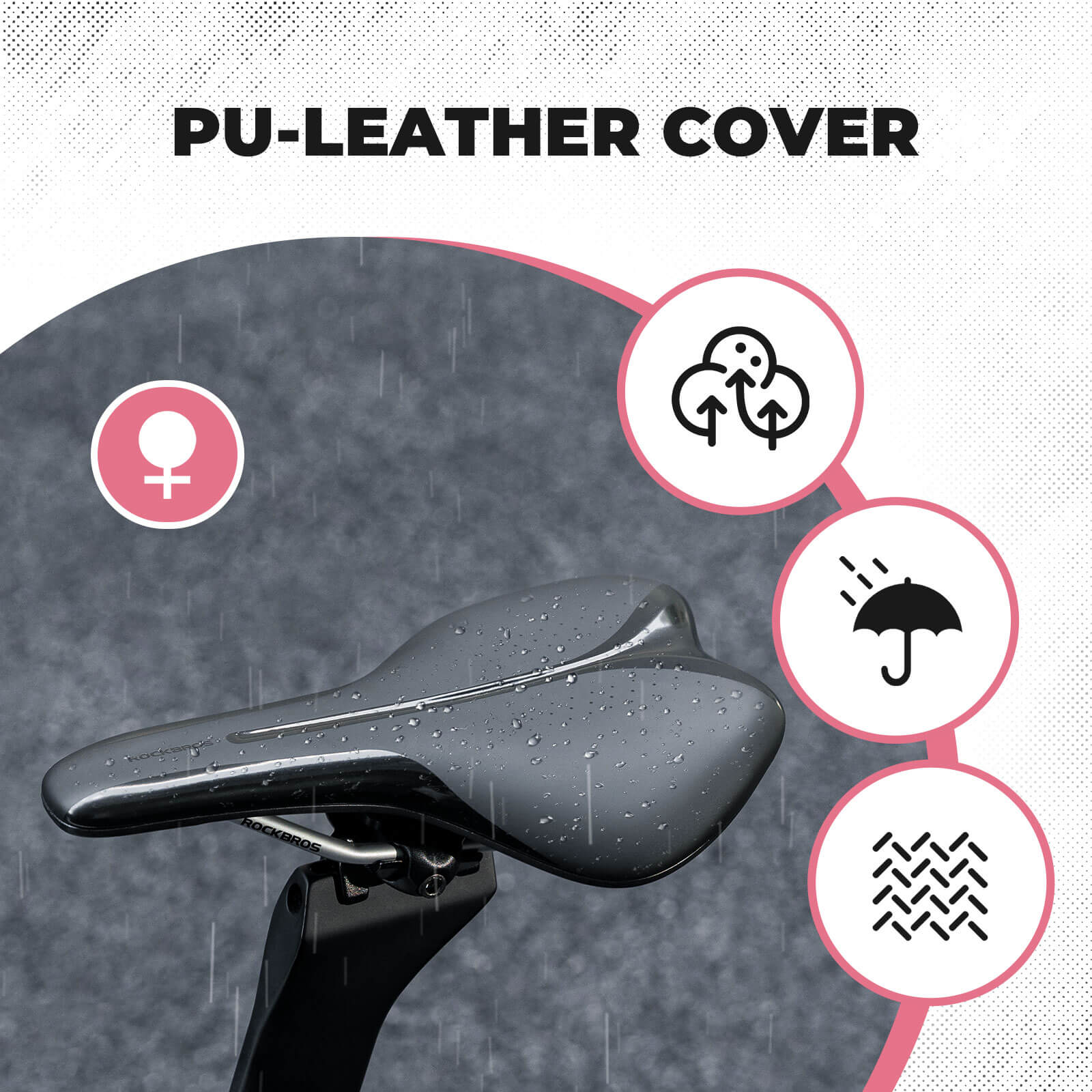 rockbros durable padded bike saddle soft tail light bracket ready for commuting and road cycling
#option_WOMEN
