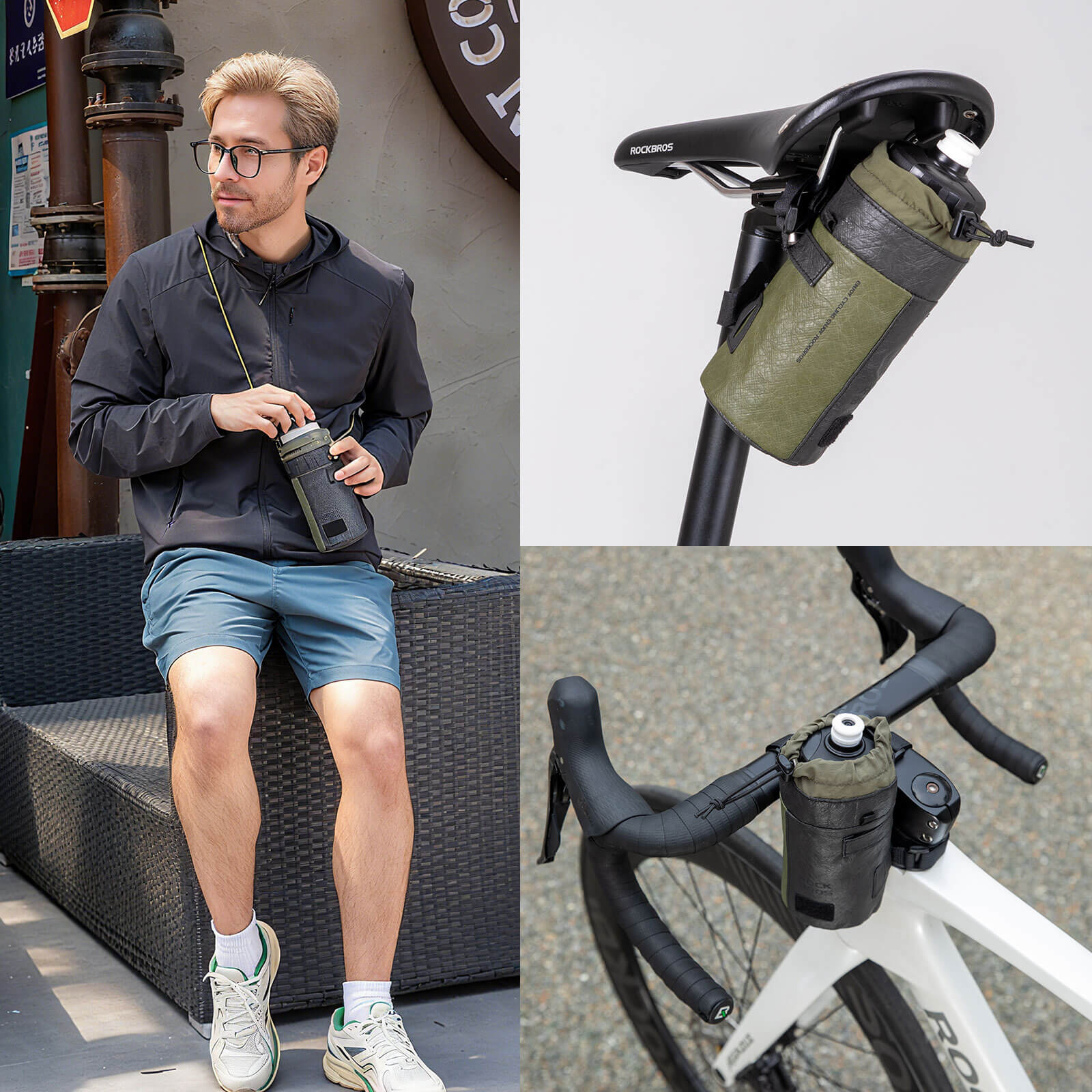 rockbros eco-friendly tyvek bottle holder for everyday use