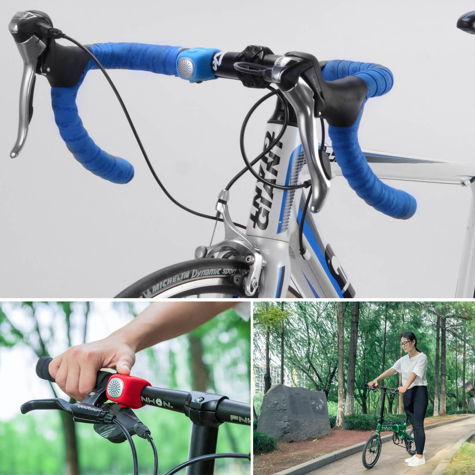 rockbros 90db electronic bike horn for cycling safety.
#color_red