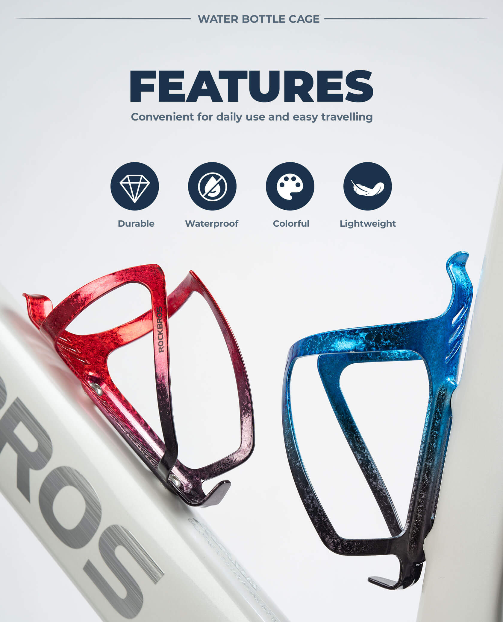 rockbros electroplated aluminium bike bottle cage for cycling
#option_Ice Crack Silver
