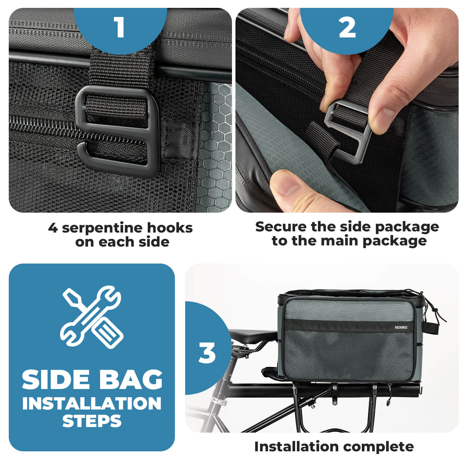 rockbros expandable bike trunk bag for extended storage needs.
#color_black