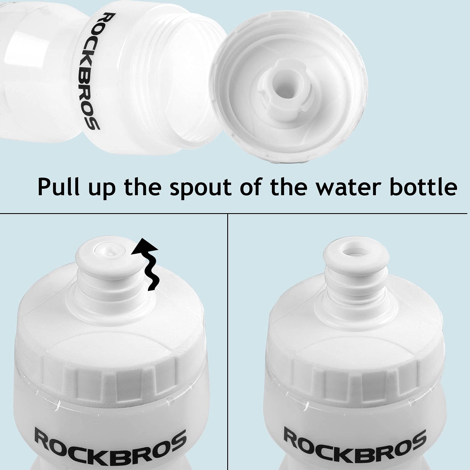 rockbros soft squeeze cycling water bottle for bike riding
#color_grey