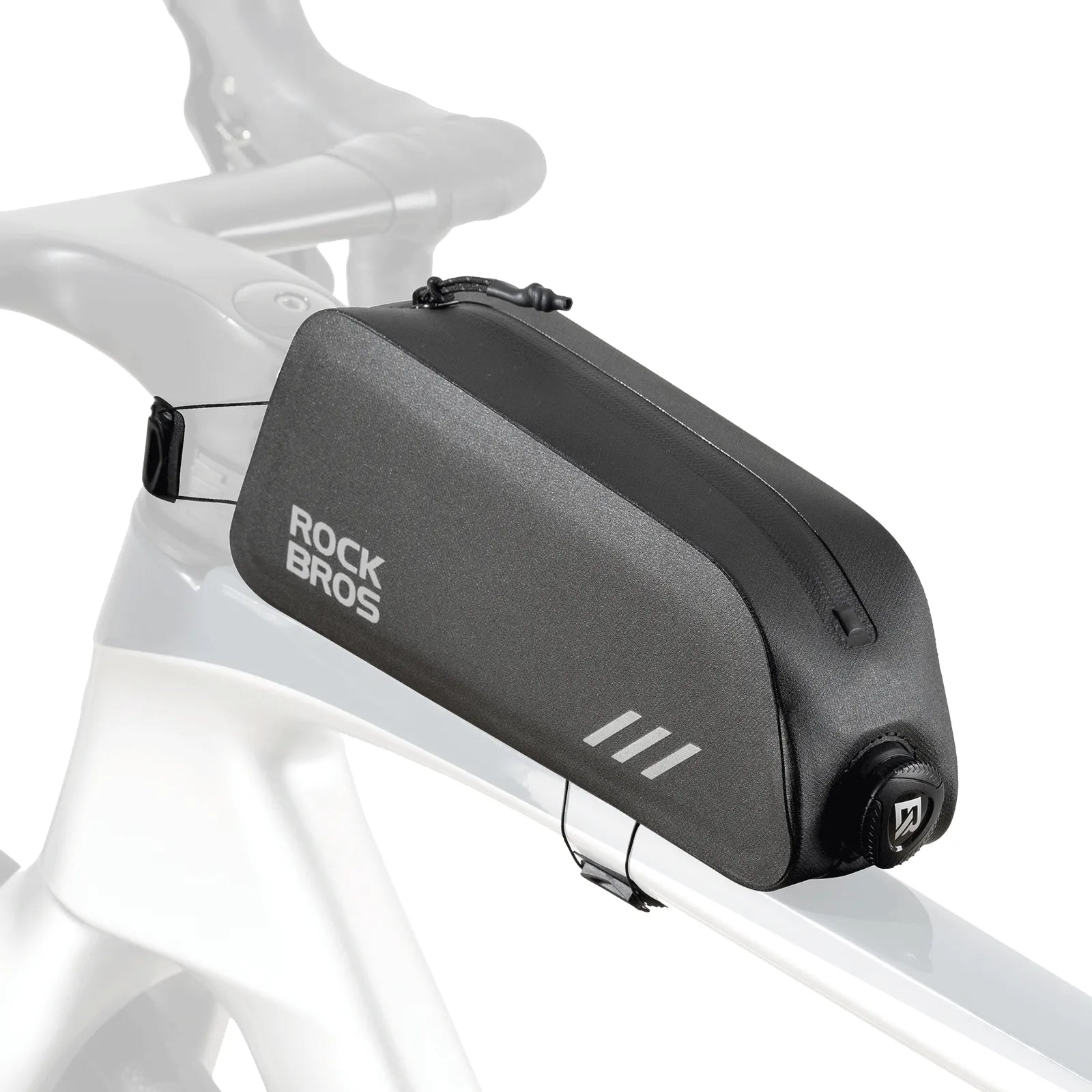 Waterproof cycling frame bag 0.9L anti-wear bike storage pouch.
#color_black