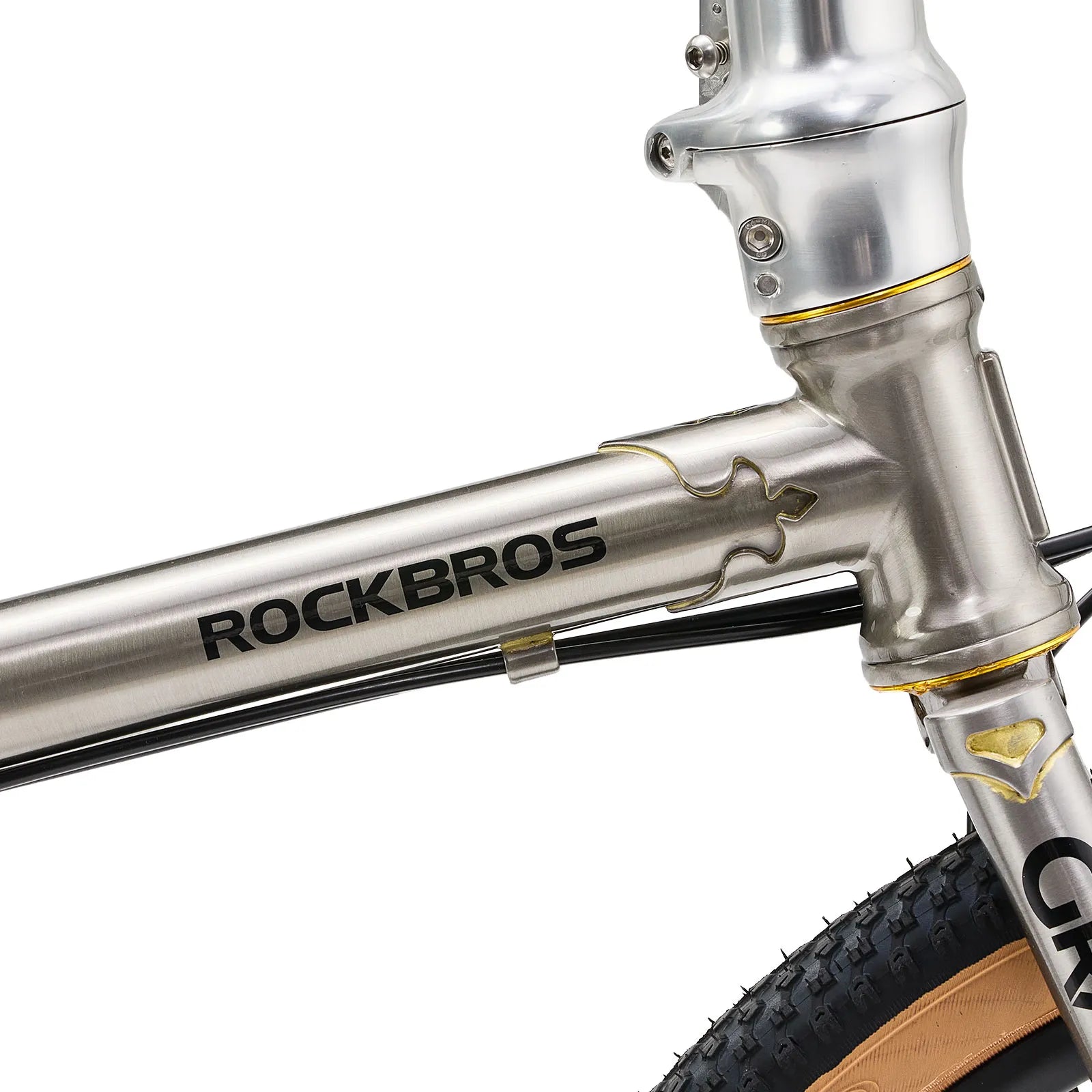 Rockbros Garvis 20 inch chromoly steel folding bike with 9-speed drivetrain.
#color_Raw Steel