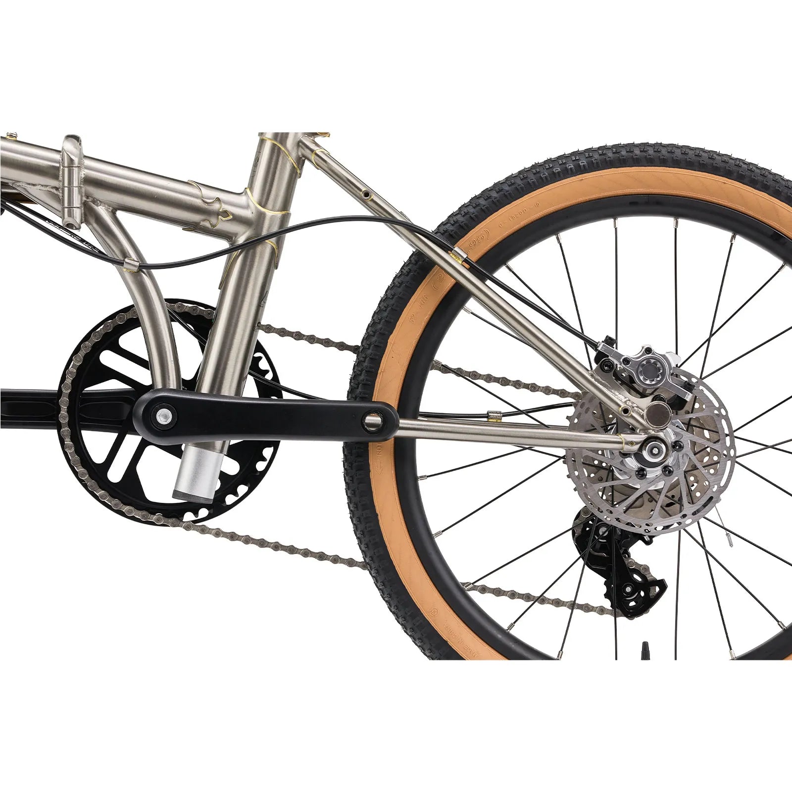Rockbros Garvis 20 inch chromoly steel folding bike with 9-speed drivetrain.
#color_Raw Steel