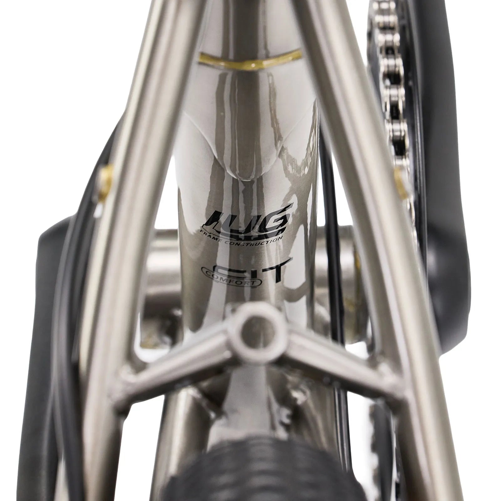 Rockbros Garvis 20 inch chromoly steel folding bike with 9-speed drivetrain.
#color_Raw Steel