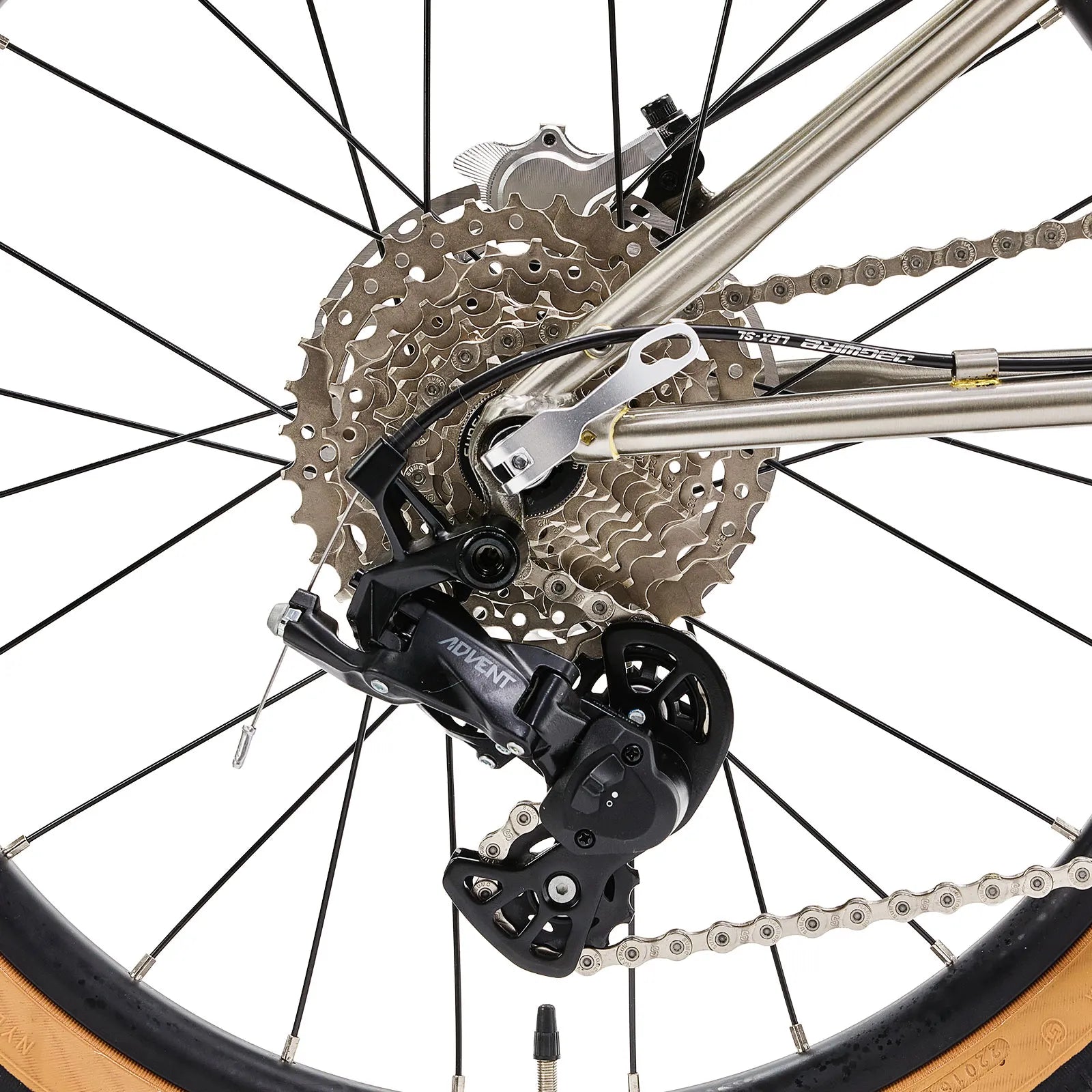 Rockbros Garvis 20 inch chromoly steel folding bike with 9-speed drivetrain.
#color_Raw Steel