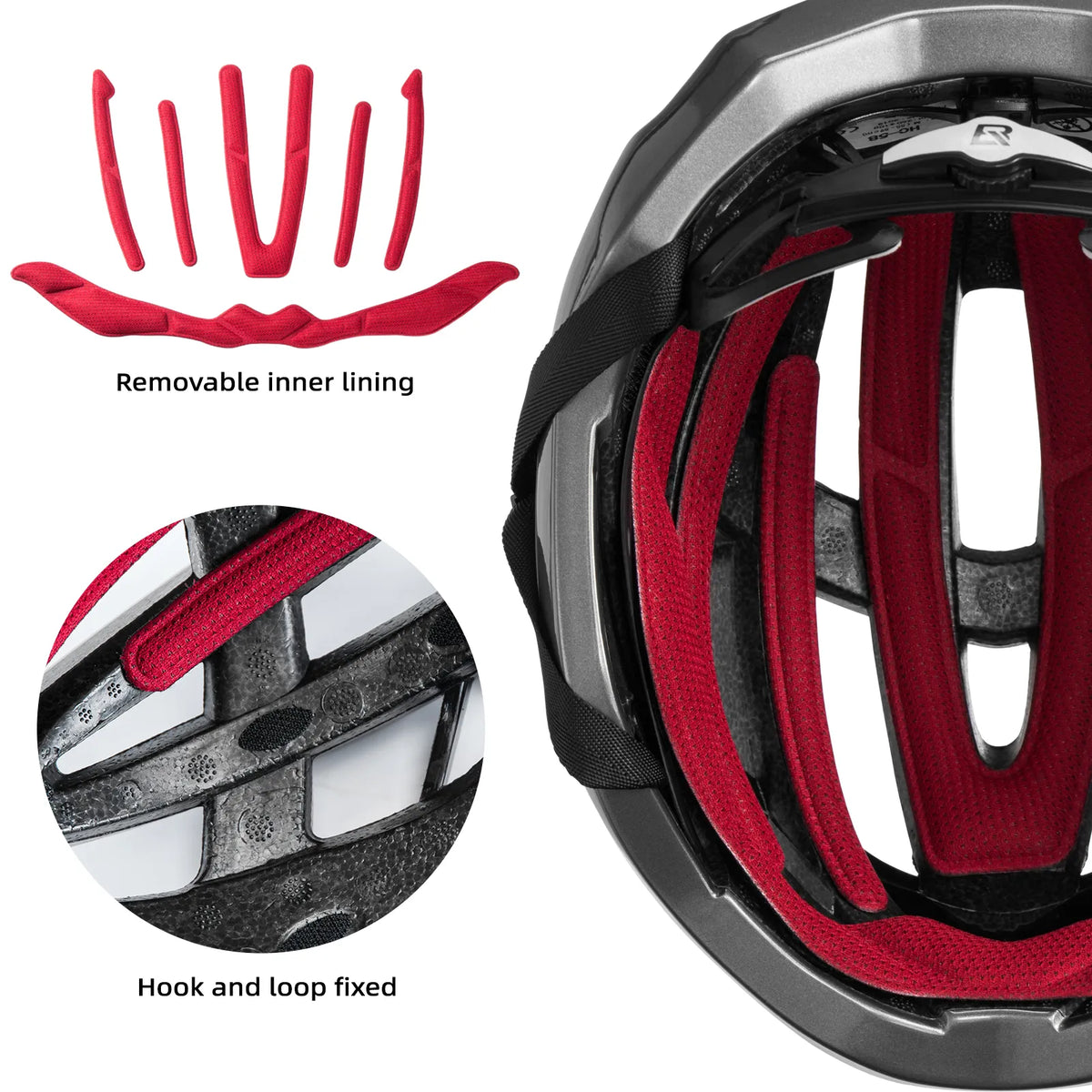 ROCKBROS HC-58 red cycling helmet for MTB and road riding.
#colour_red