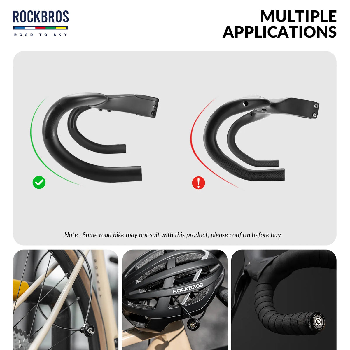 ROCKBROS hidden bar end bike cable lock fully concealed inside a bicycle handlebar grip.