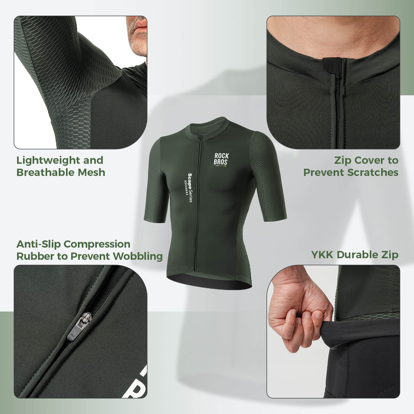 rockbros performance men’s cycling jersey for daily road rides.