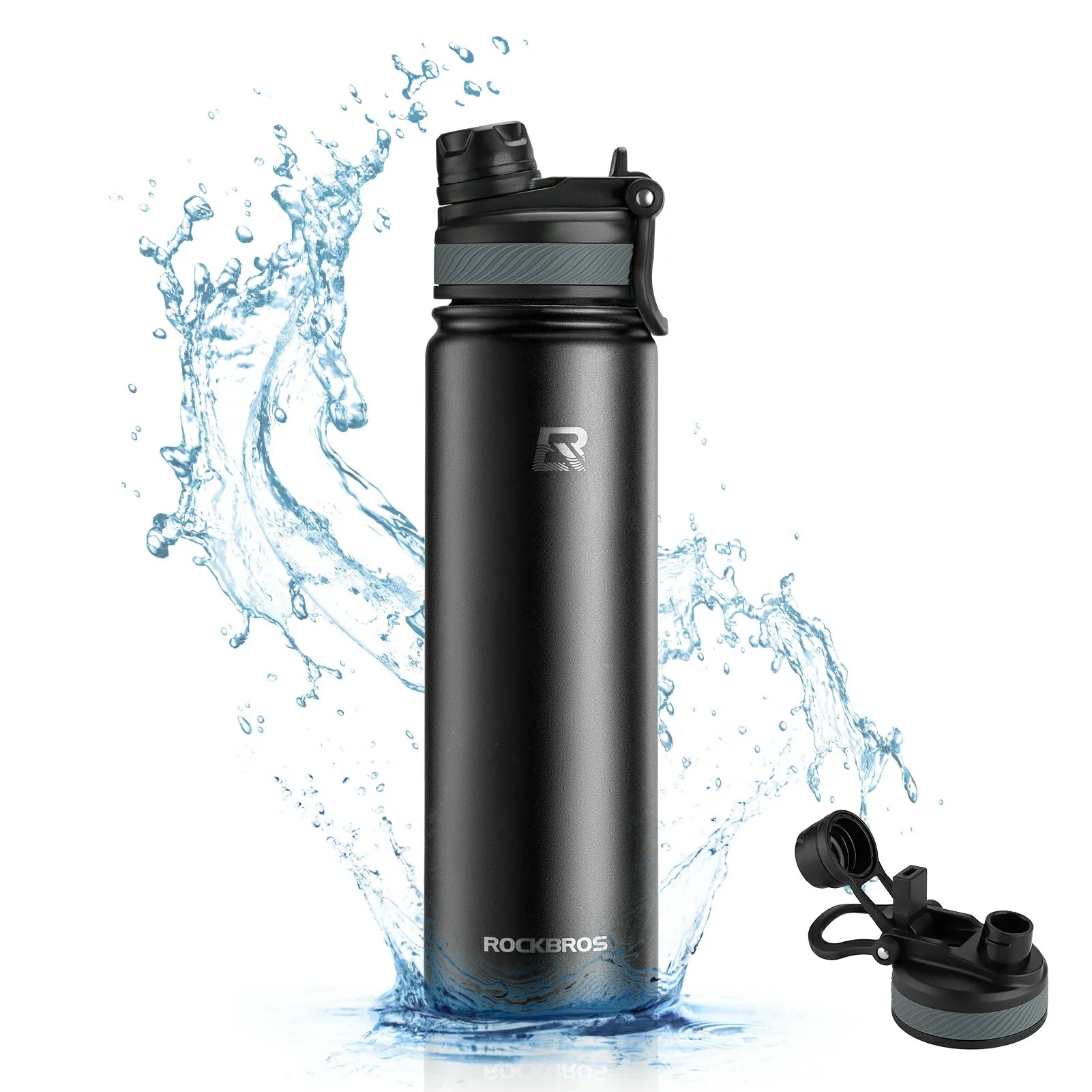 rockbros insulated cycling water bottle stainless steel bpa free.
#options_Black 650ml