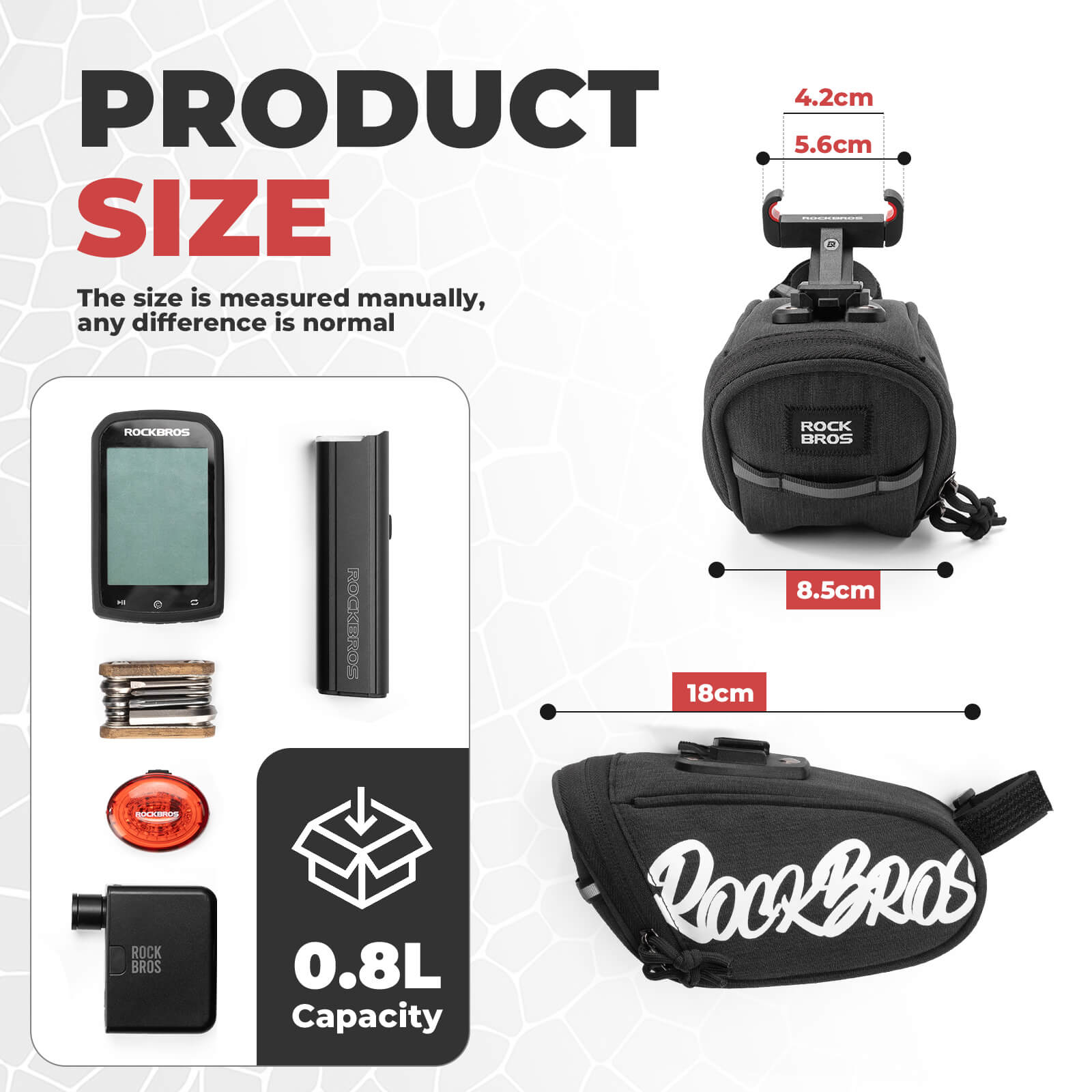 rockbros portable flash series bike saddle bag for cycling trips
#color_blue