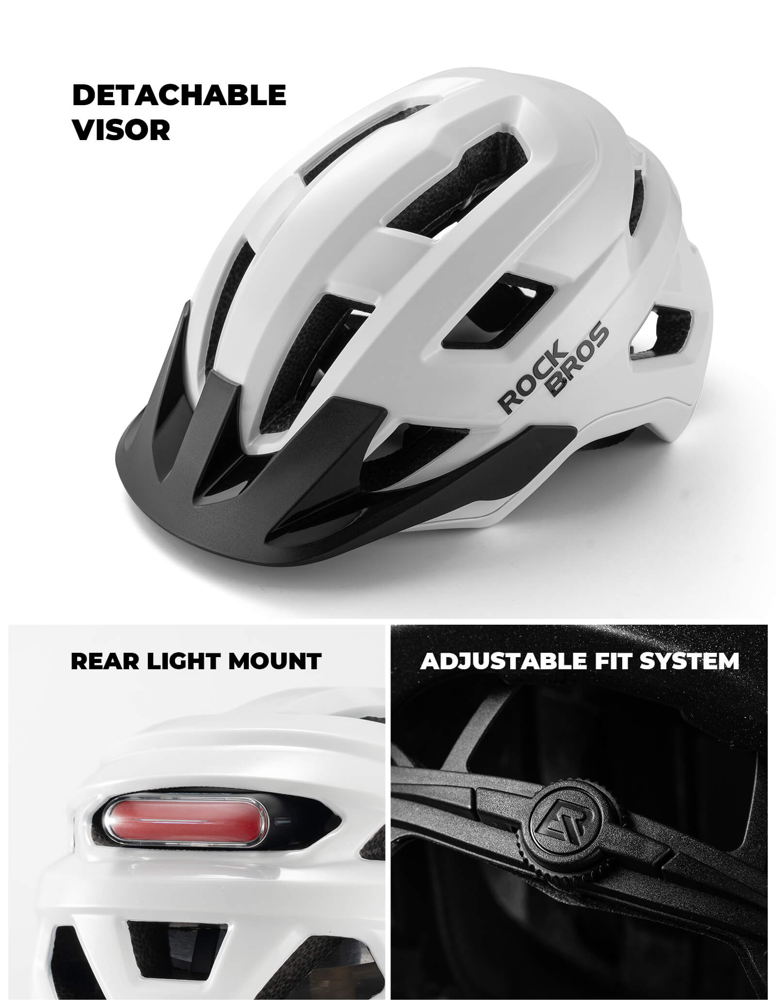 rockbros kickstart teen bike helmet all round protection for cycling skating and scooter.
#color_black