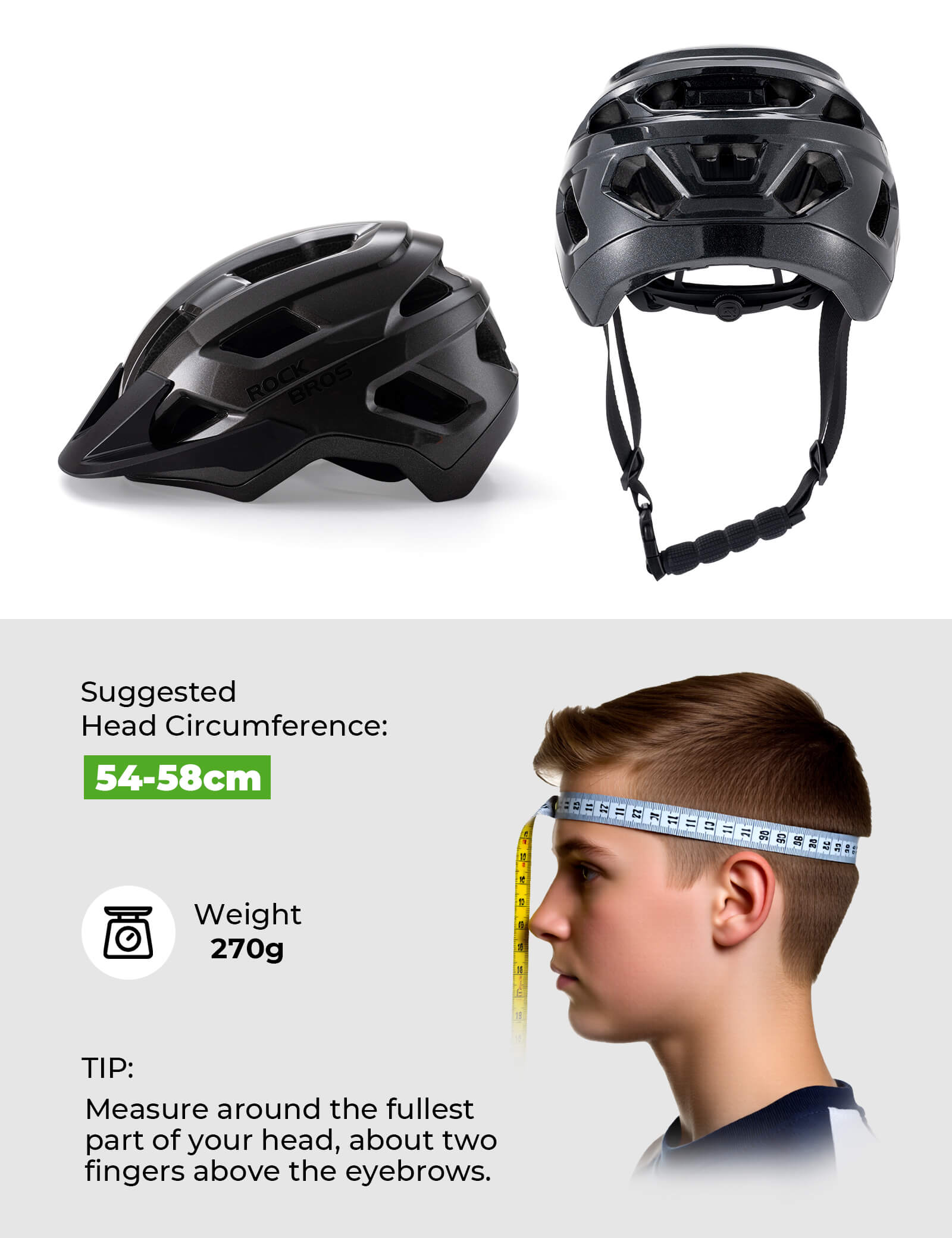 rockbros kickstart teen bike helmet all round protection for cycling skating and scooter.
#color_white