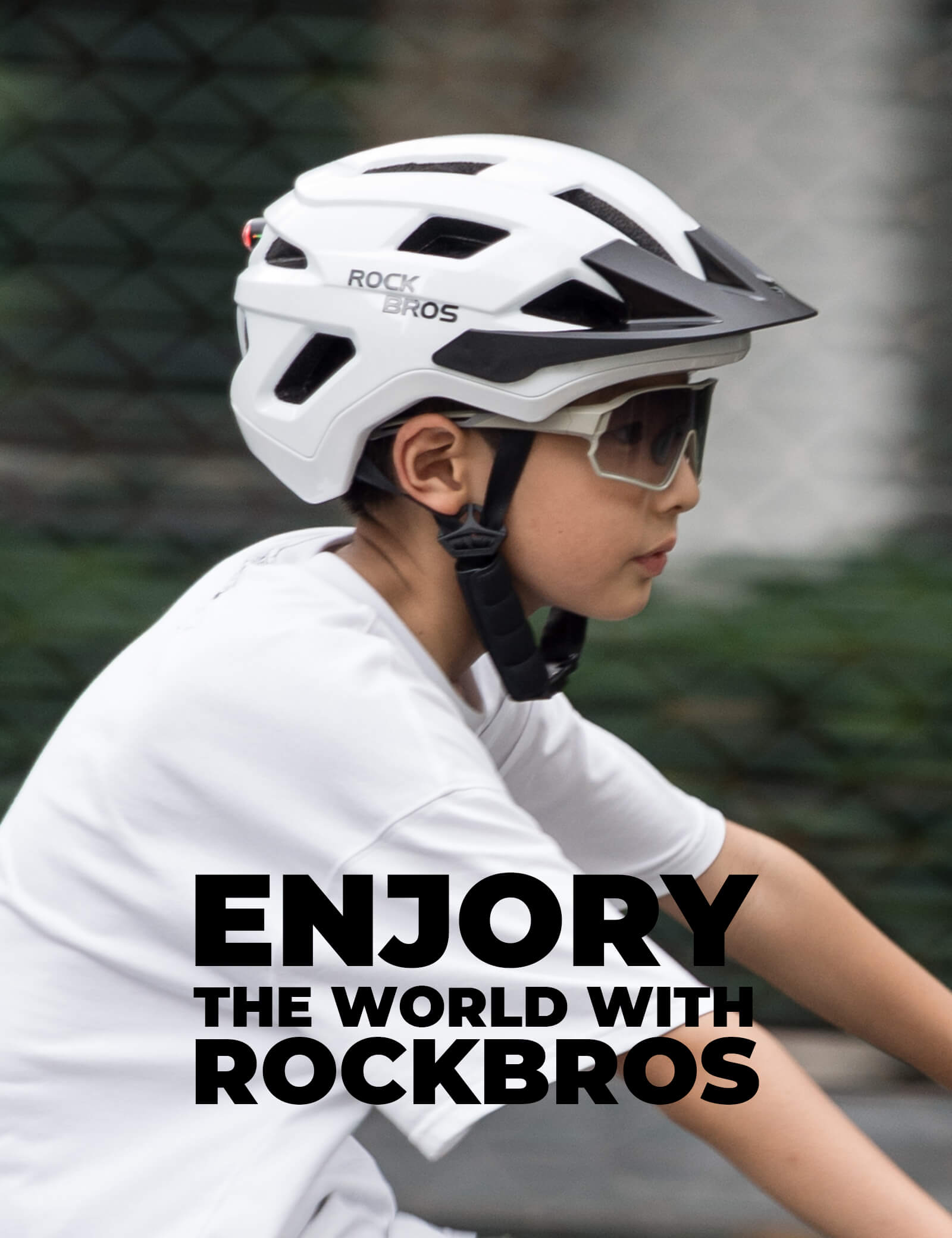 rockbros kickstart teen bike helmet all round protection for cycling skating and scooter.
#color_white