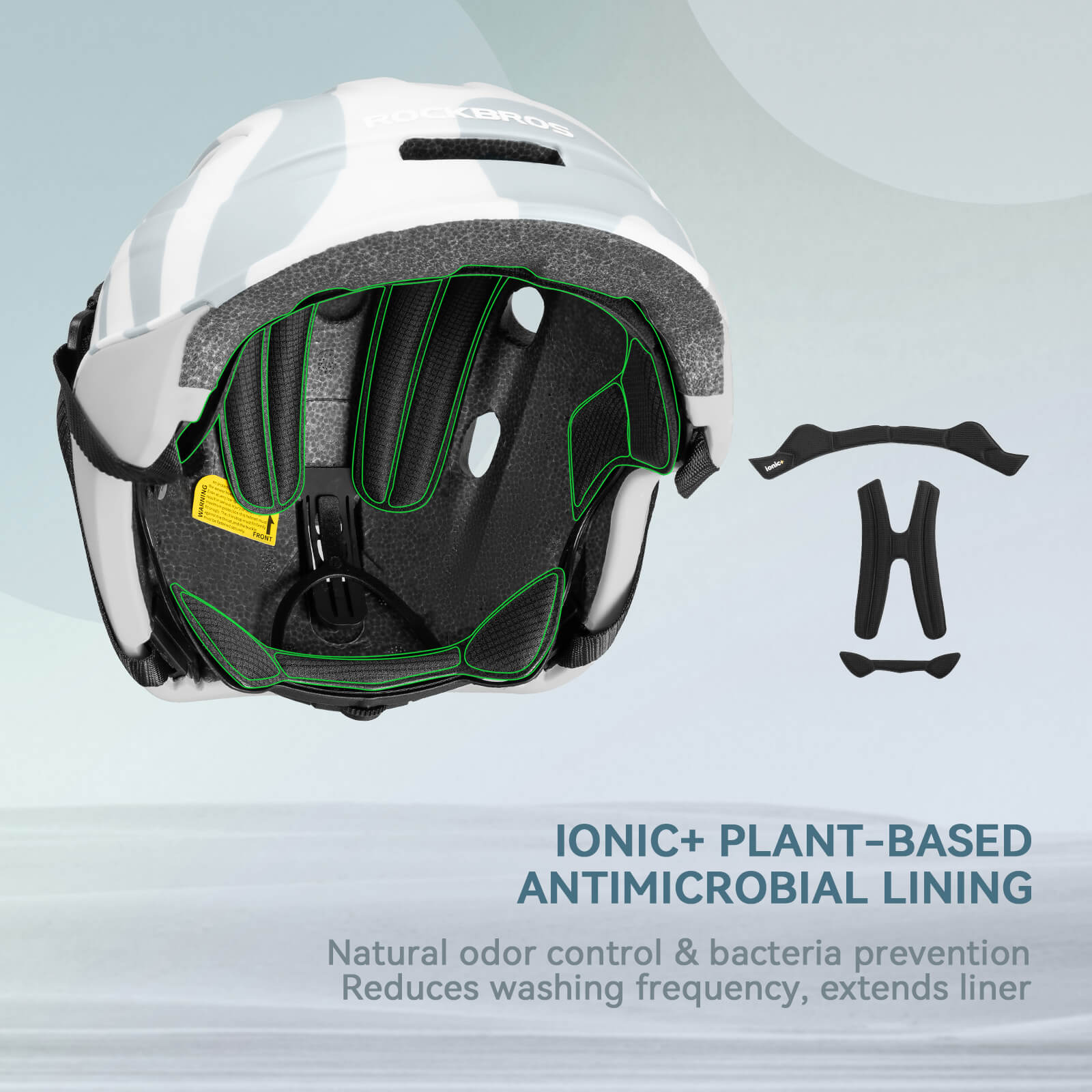 ROCKBROS kids’ bike helmet front view with lightweight protection.
#option_ocean tea