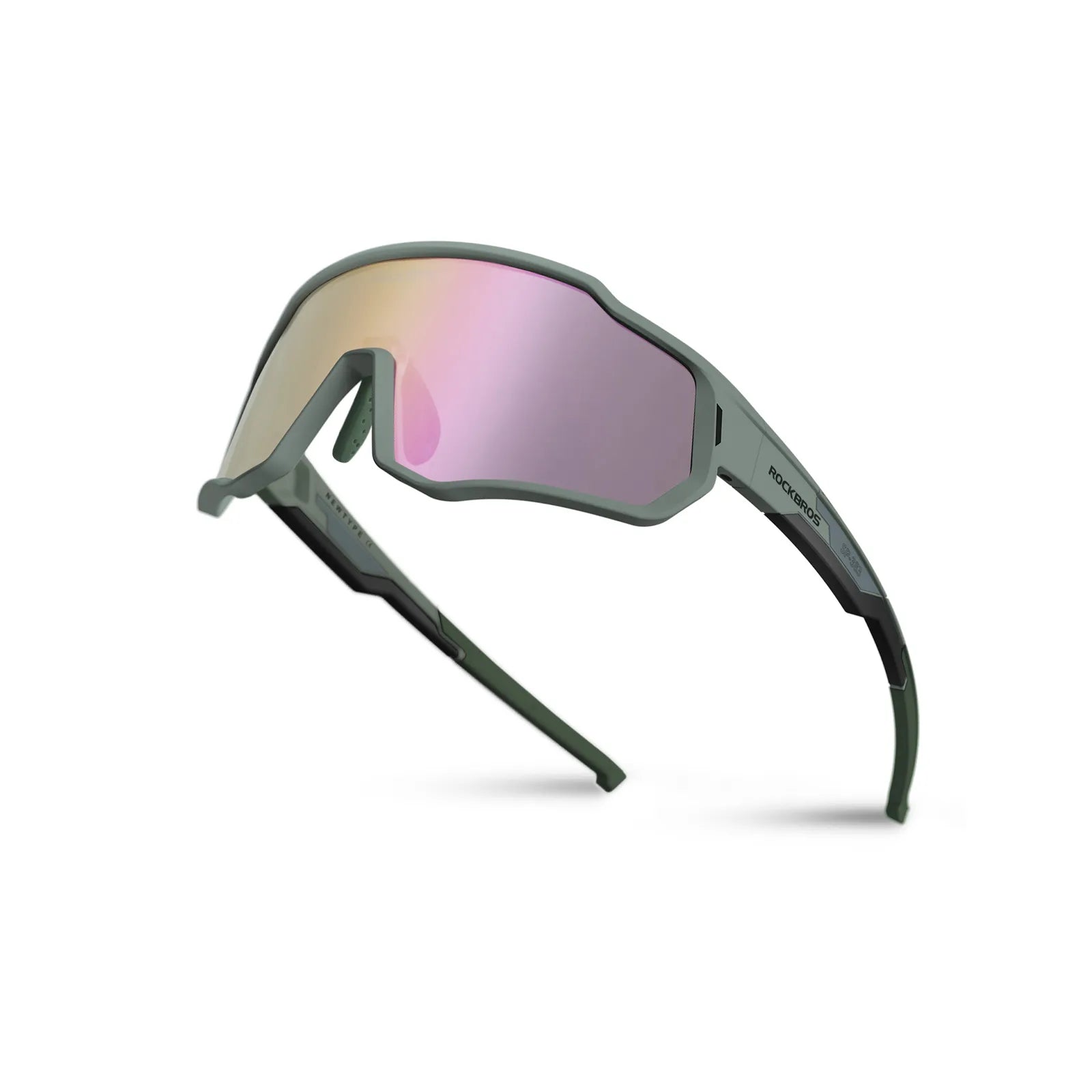 ROCKBROS Children's Sports Sunglasses featuring UV400 Protection and Intelligent Photochromic Lens Technology.
#color_green