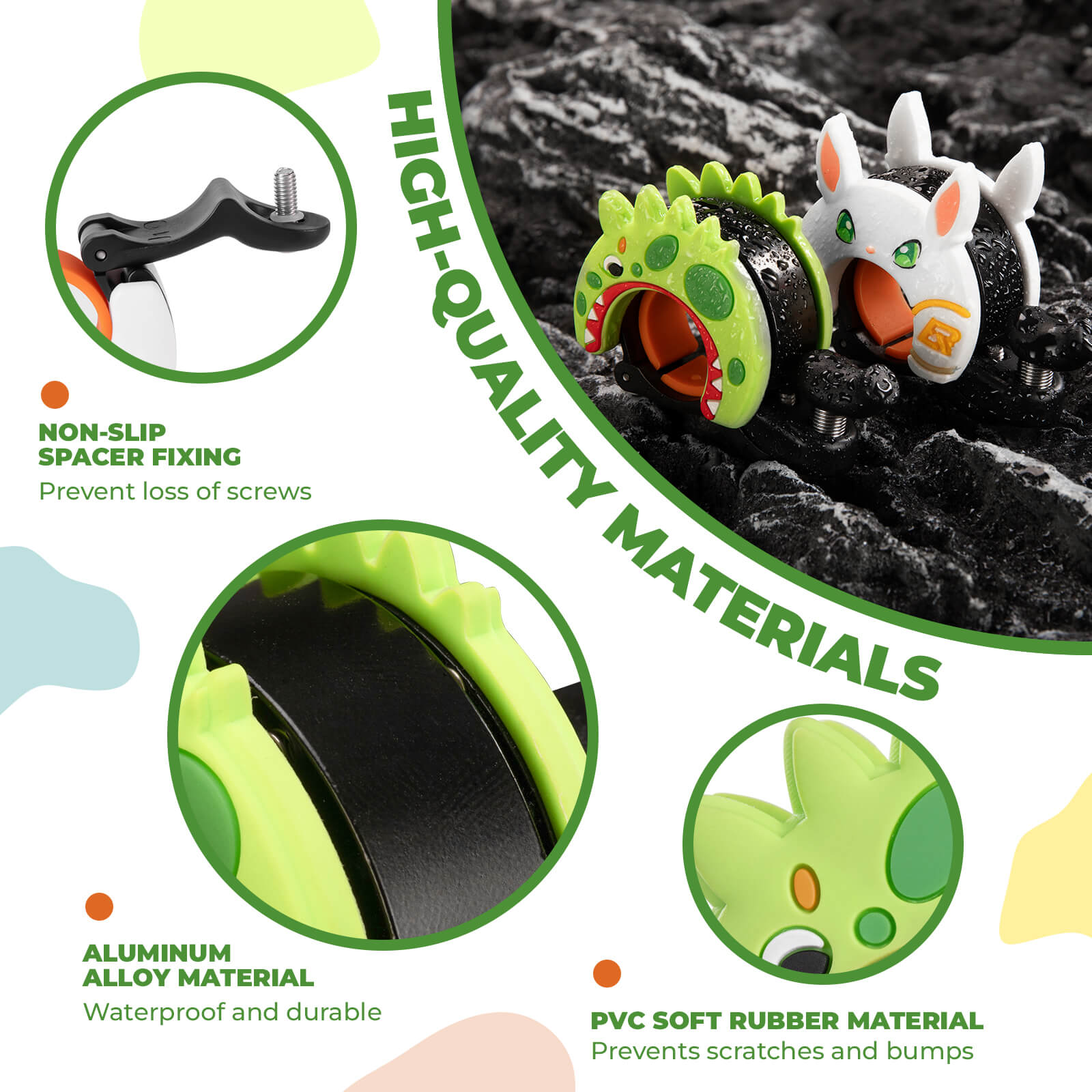 rockbros kids cartoon bike bell for children’s bikes.
#option_dinosaur