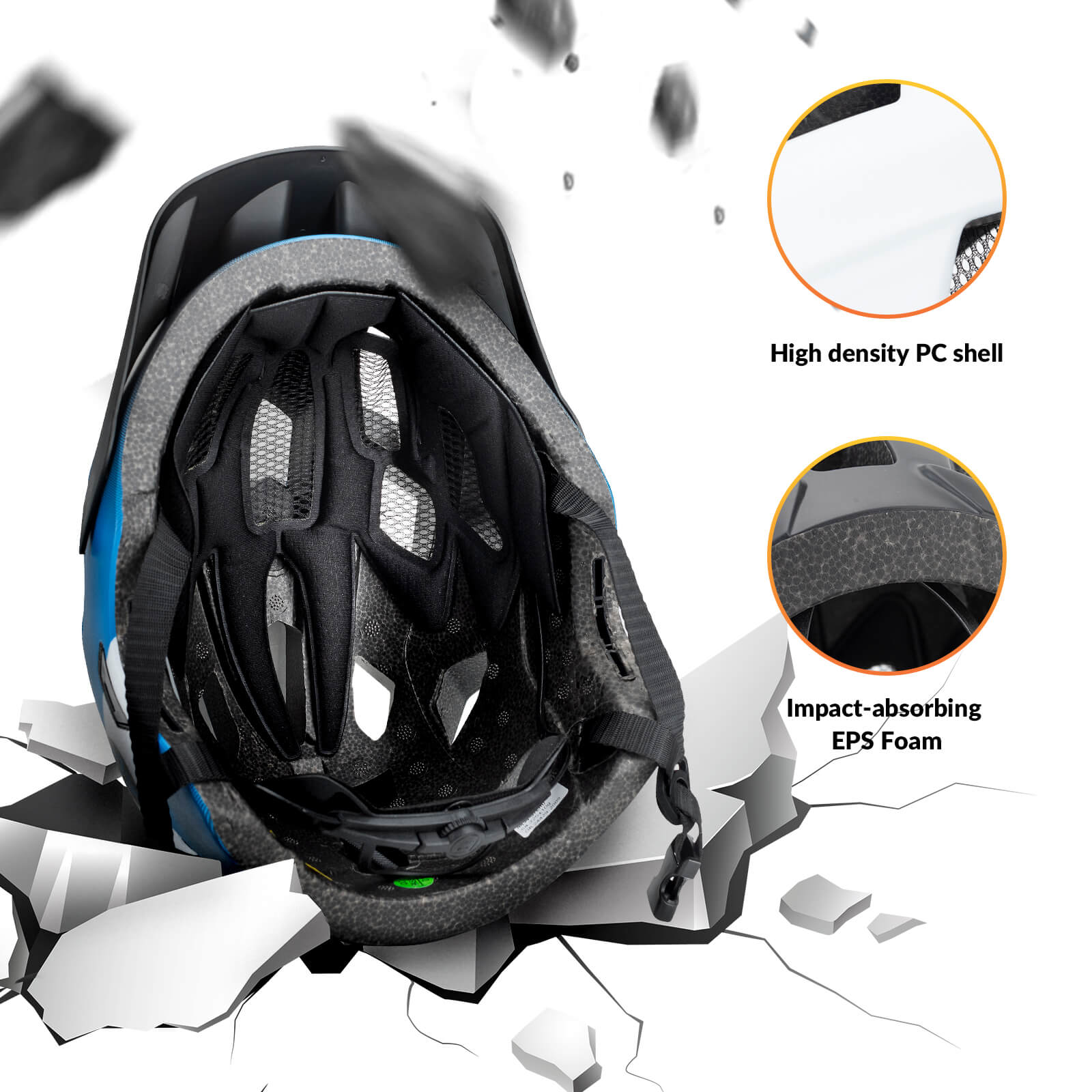rockbros kids helmet TS-61 with impact protection and comfort padding
#color_blue