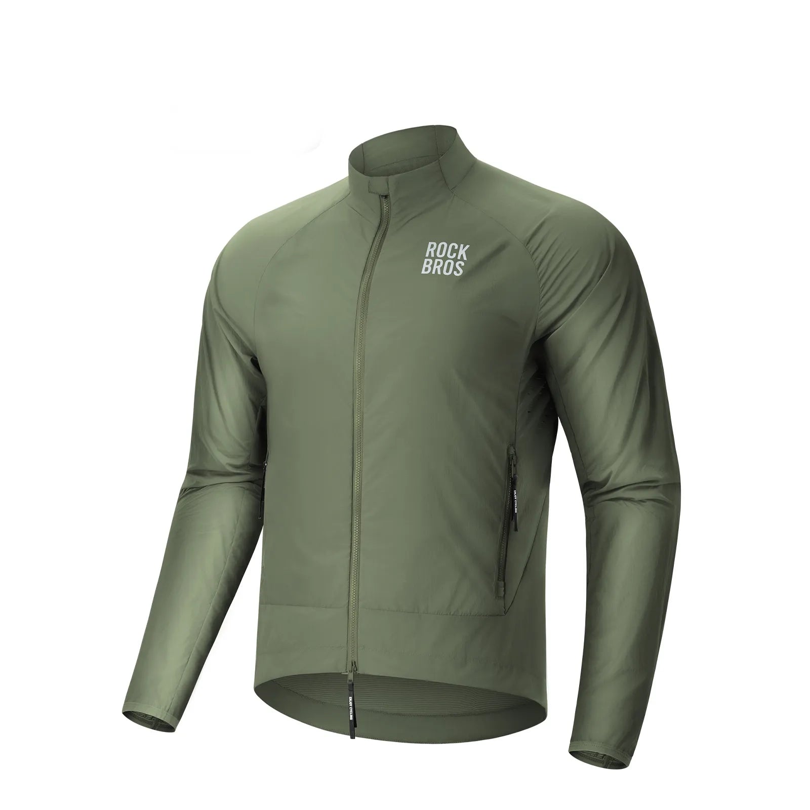 Rockbros lightweight packable cycling wind jacket for men and women.
#color_green