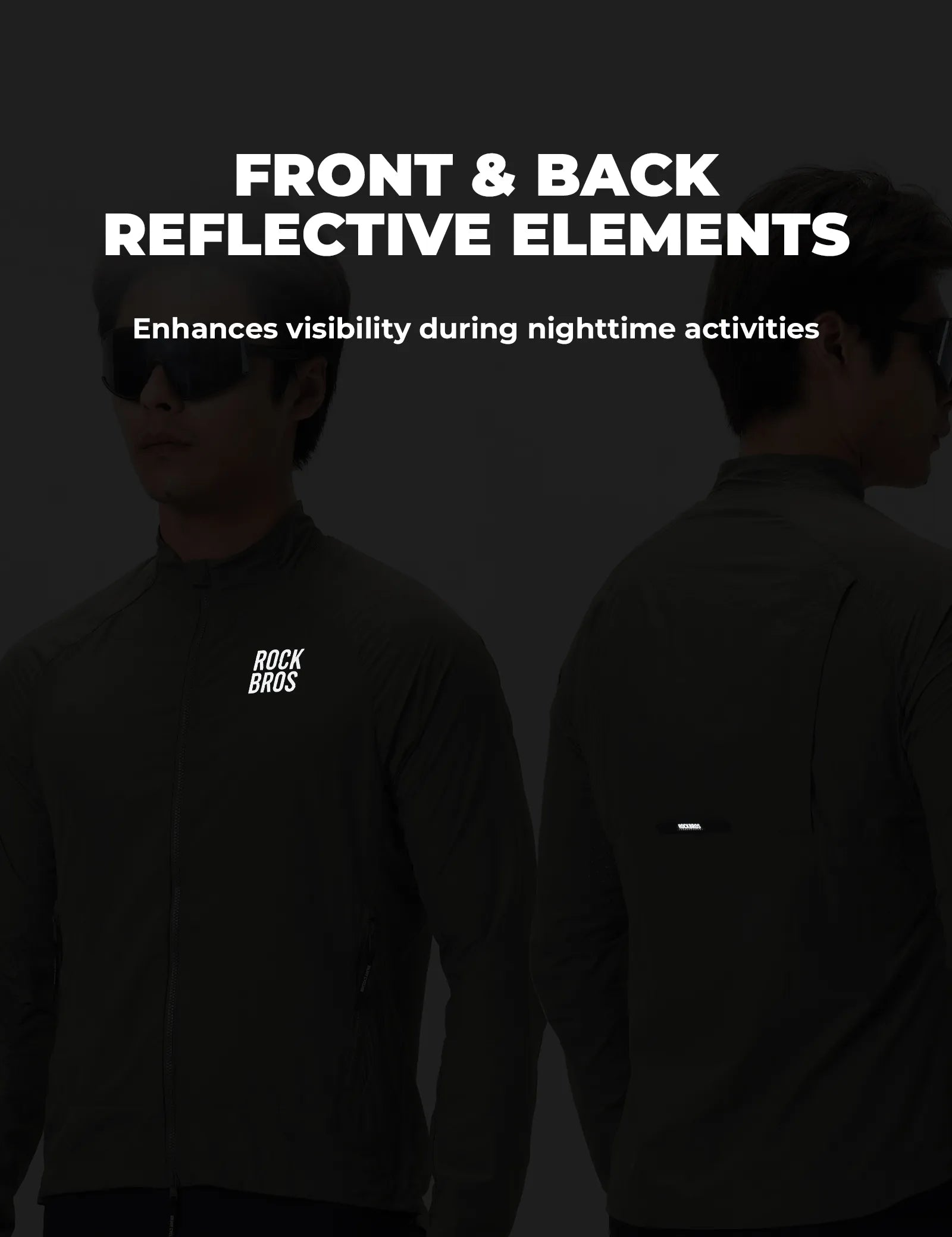 Rockbros lightweight packable cycling wind jacket for men and women.
#color_white
