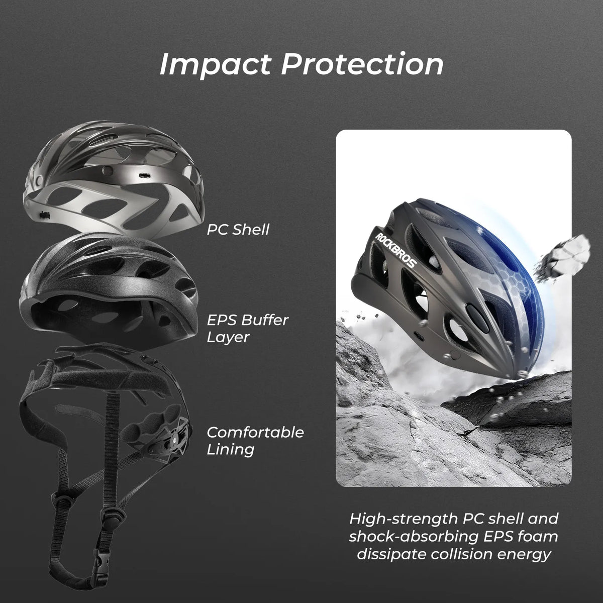 rockbros magnetic goggles cycling helmet for road and mountain biking.
#colour_black