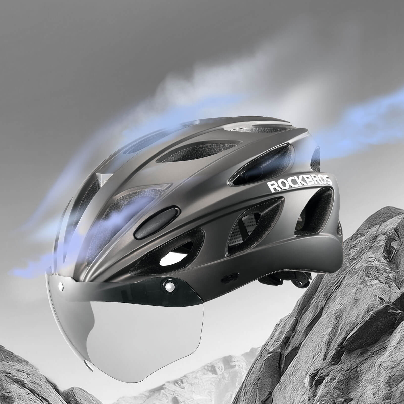 rockbros magnetic goggles cycling helmet for road and mountain biking.
#color_blueviolet