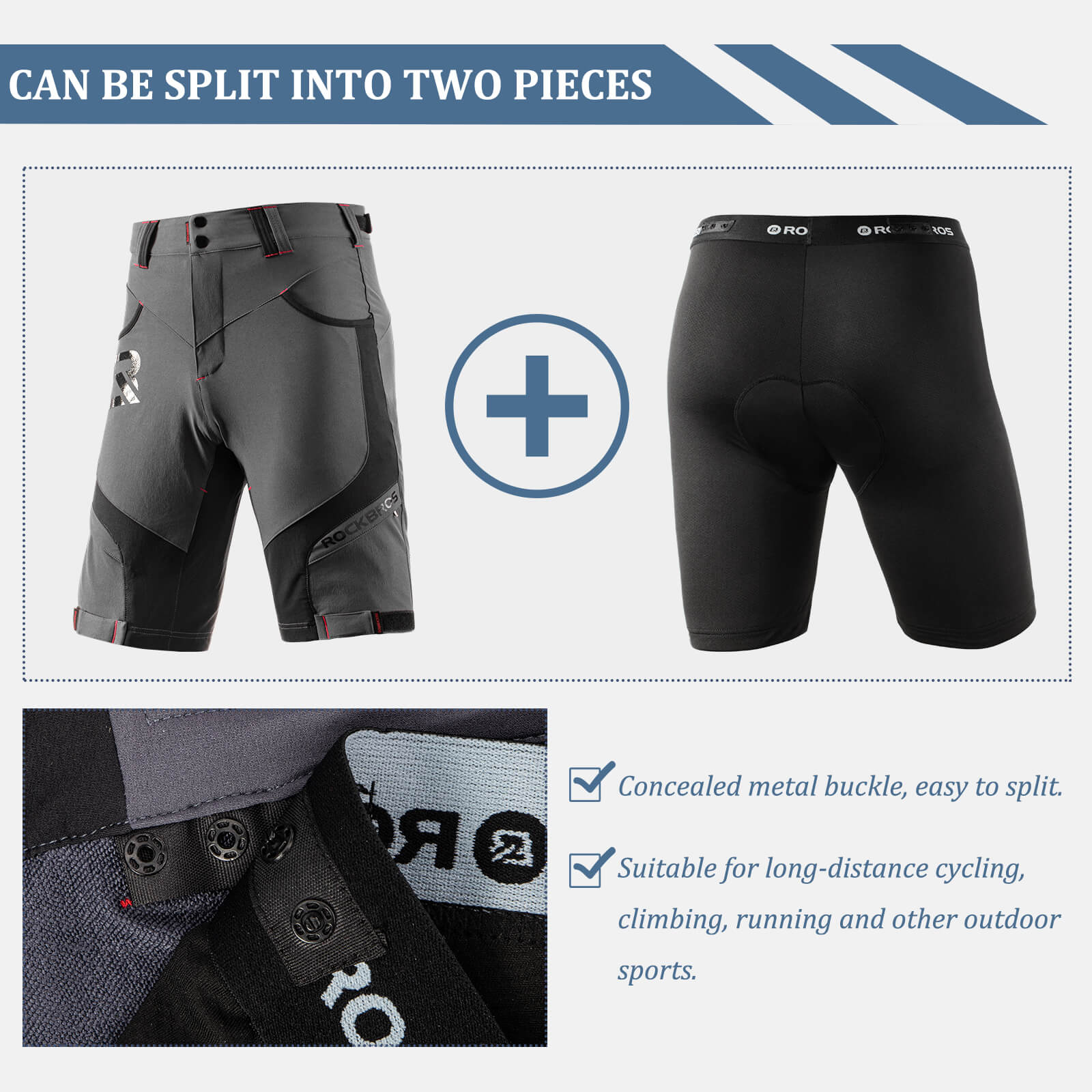rockbros men’s compression cycling shorts with 4d padding.
