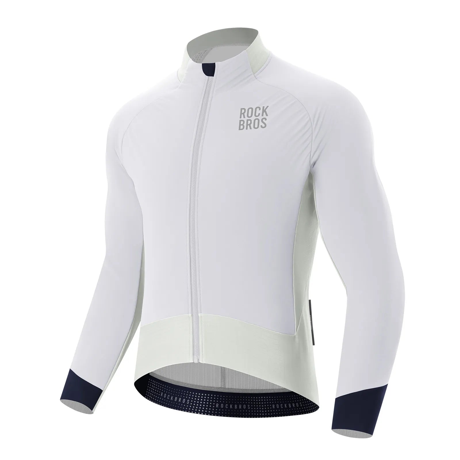 ROCKBROS Men's Outdoor Cycling Jacket with High-Visibility Reflective Strips.
#color_white