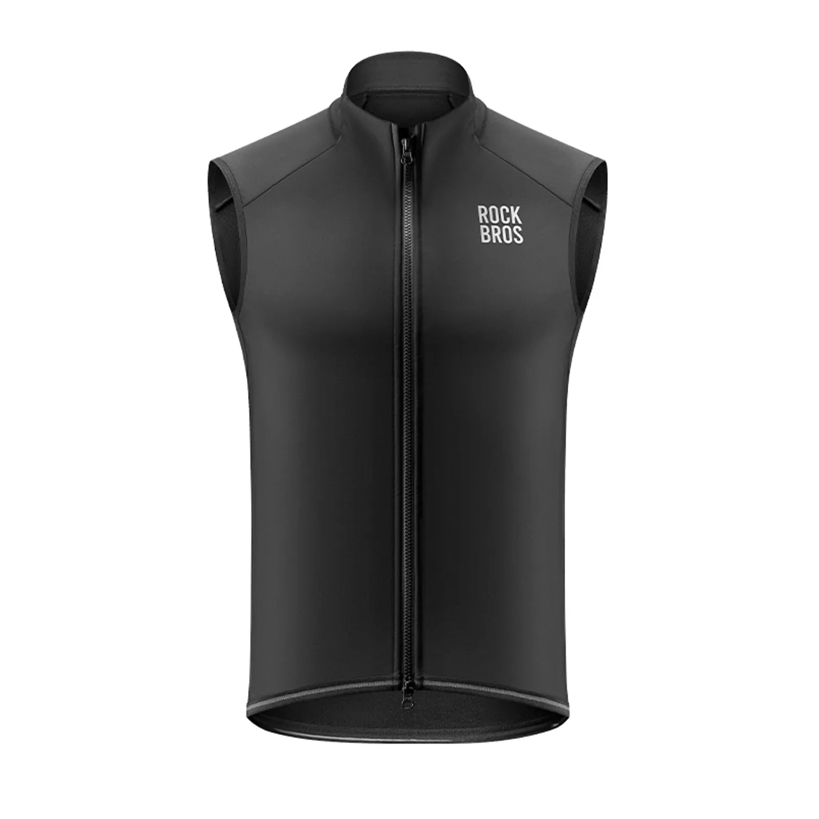 ROCKBROS Men's Cycling Vest with Dual Zipper and Thermal Fleece Lining, Windproof Sleeveless Jacket for Biking.