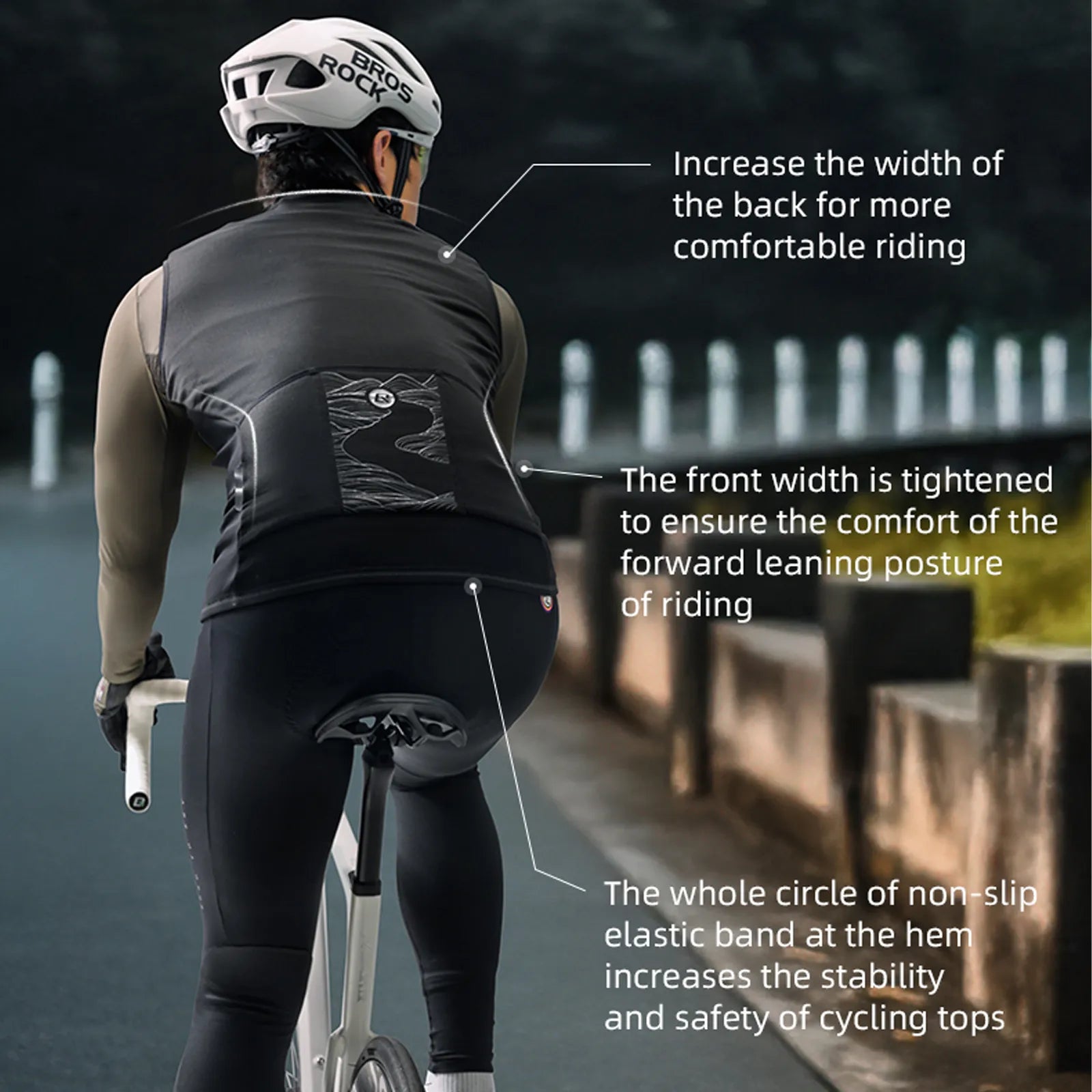 ROCKBROS Men's Cycling Vest with Dual Zipper and Thermal Fleece Lining, Windproof Sleeveless Jacket for Biking.
