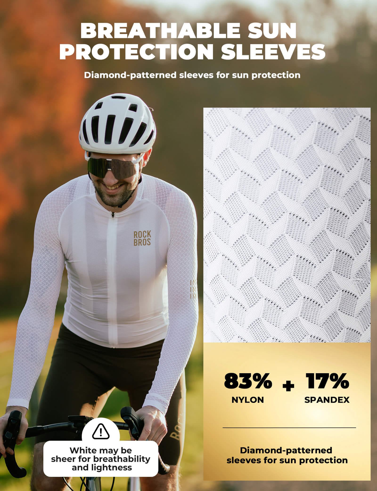 ROCKBROS Men's Long-Sleeved Cycling Jersey with 3D Cut Diamond Fit
#color_black