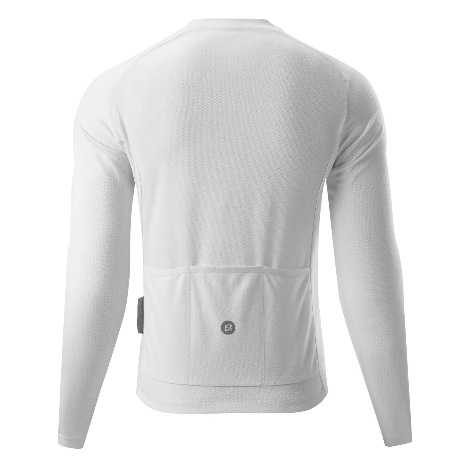 ROCKBROS Men's Zephyra Long Sleeve Cycling Jersey - Lightweight Breathable Half Zip Bike Shirt Front View.
#color_white
