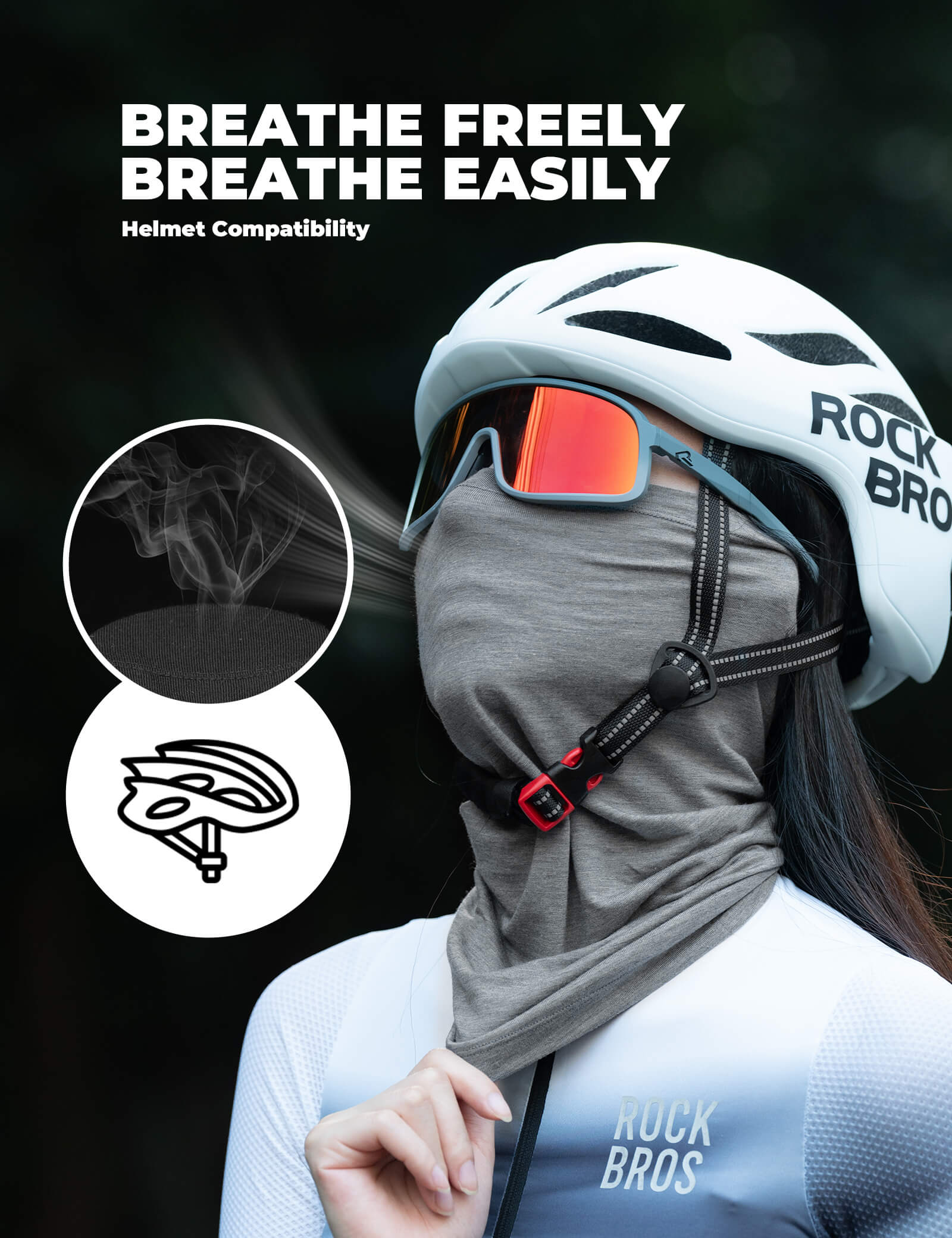 ROCKBROS Merino Wool Tencel Face Mask for Winter Outdoor Sports.
#color_deep green