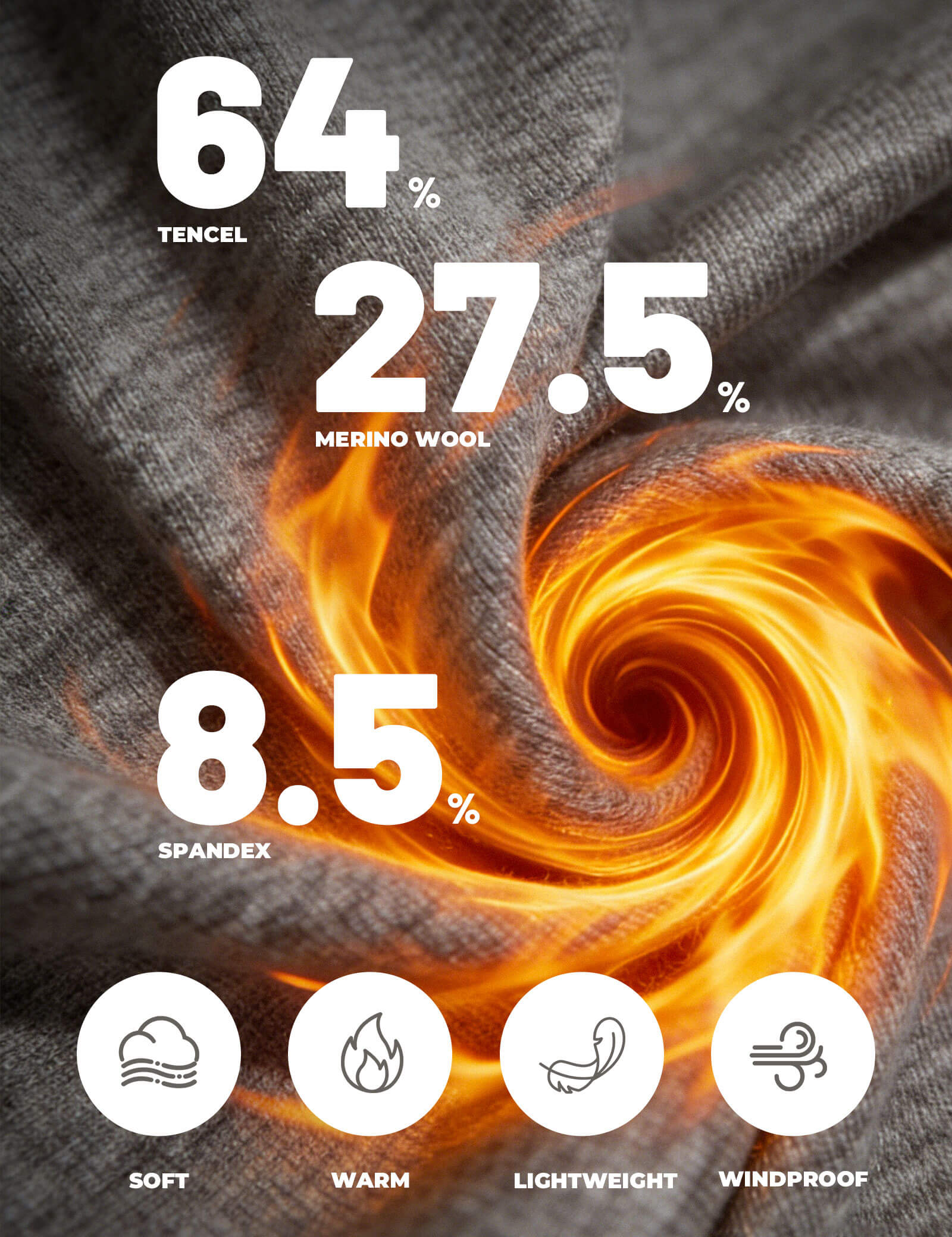 ROCKBROS Merino Wool Tencel Face Mask for Winter Outdoor Sports.
#color_grey