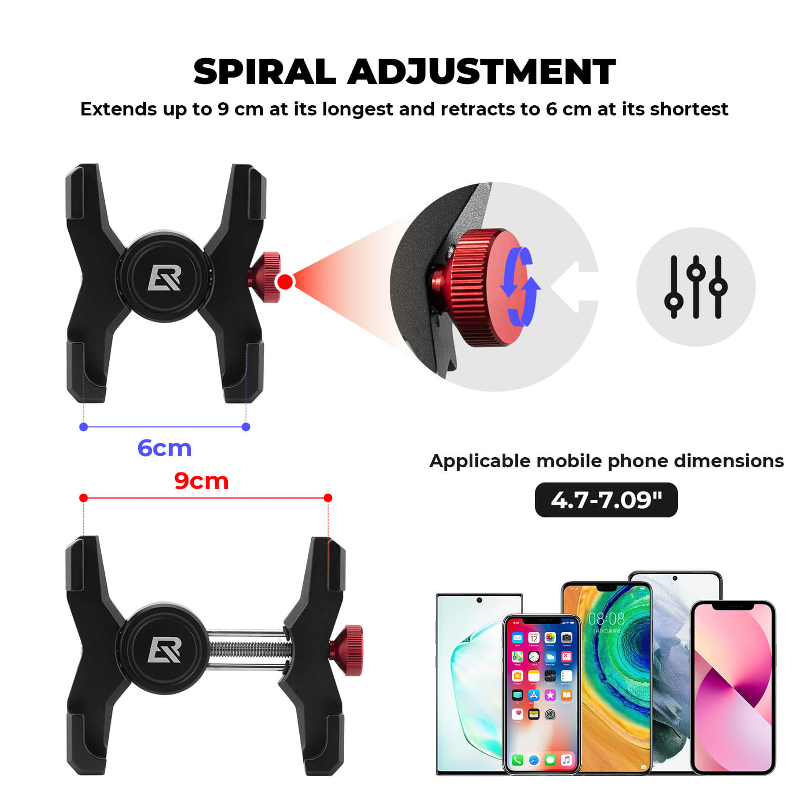 Durable ROCKBROS metal bicycle phone mount for bumpy roads.
#Mounting Style_Stem Top Cap Mount