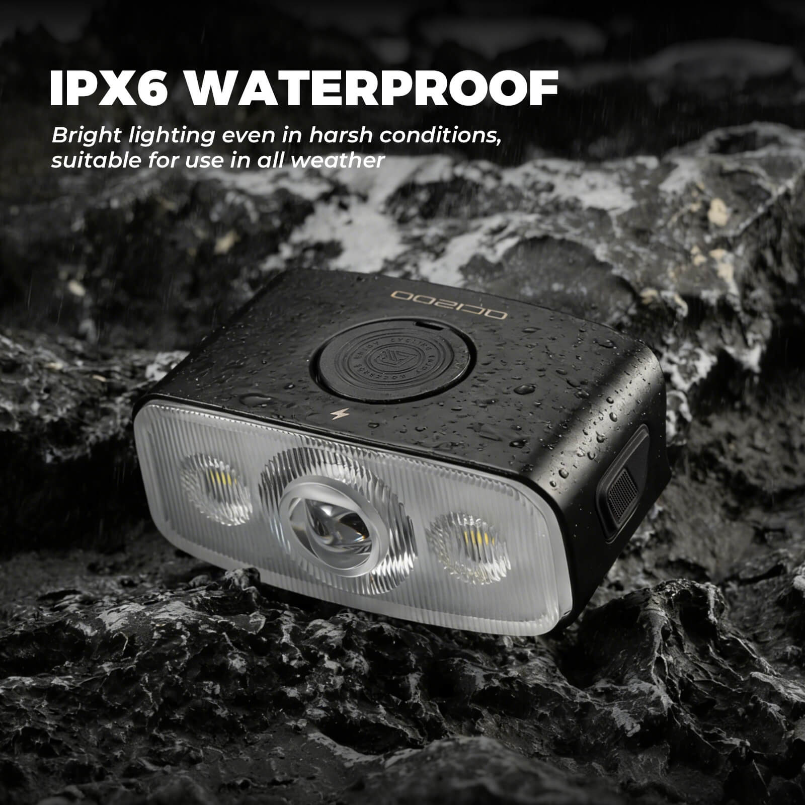 ROCKBROS Mini Bike Front Light - Ultra Bright LED Safety Torch for Night Riding.
#color_black