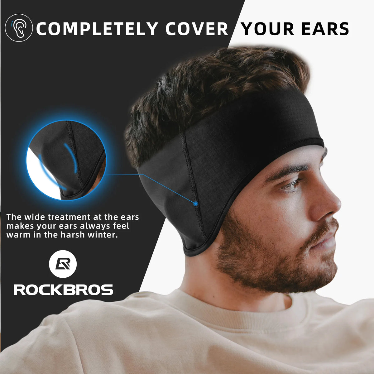 Winter Thermal Ear Warmer Headband with Ponytail Opening.
#options_men