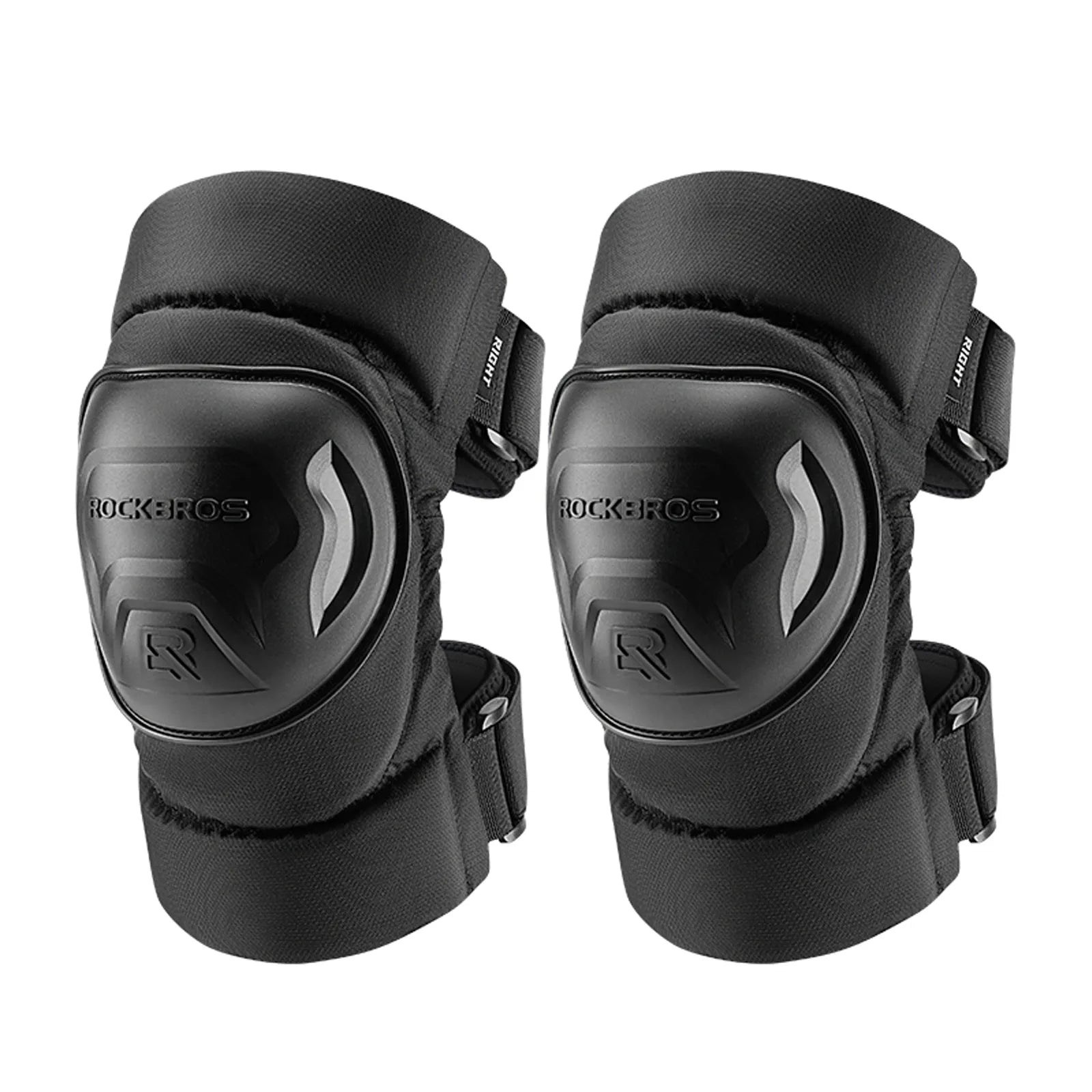 ROCKBROS motorcycle knee guards with breathable impact protection for riding
