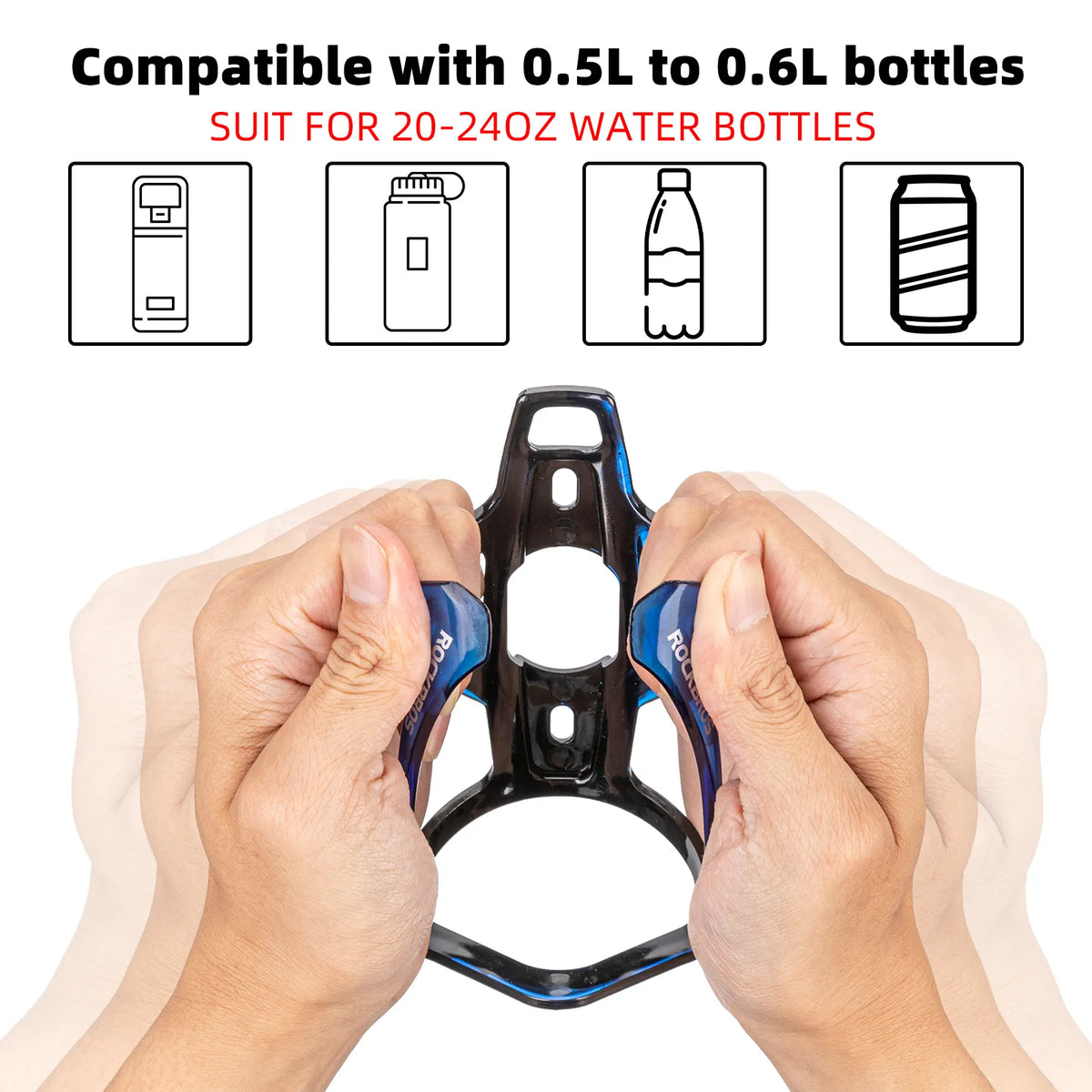 ROCKBROS MTB bike bottle cage with gradient PC design.
#colour_blue
