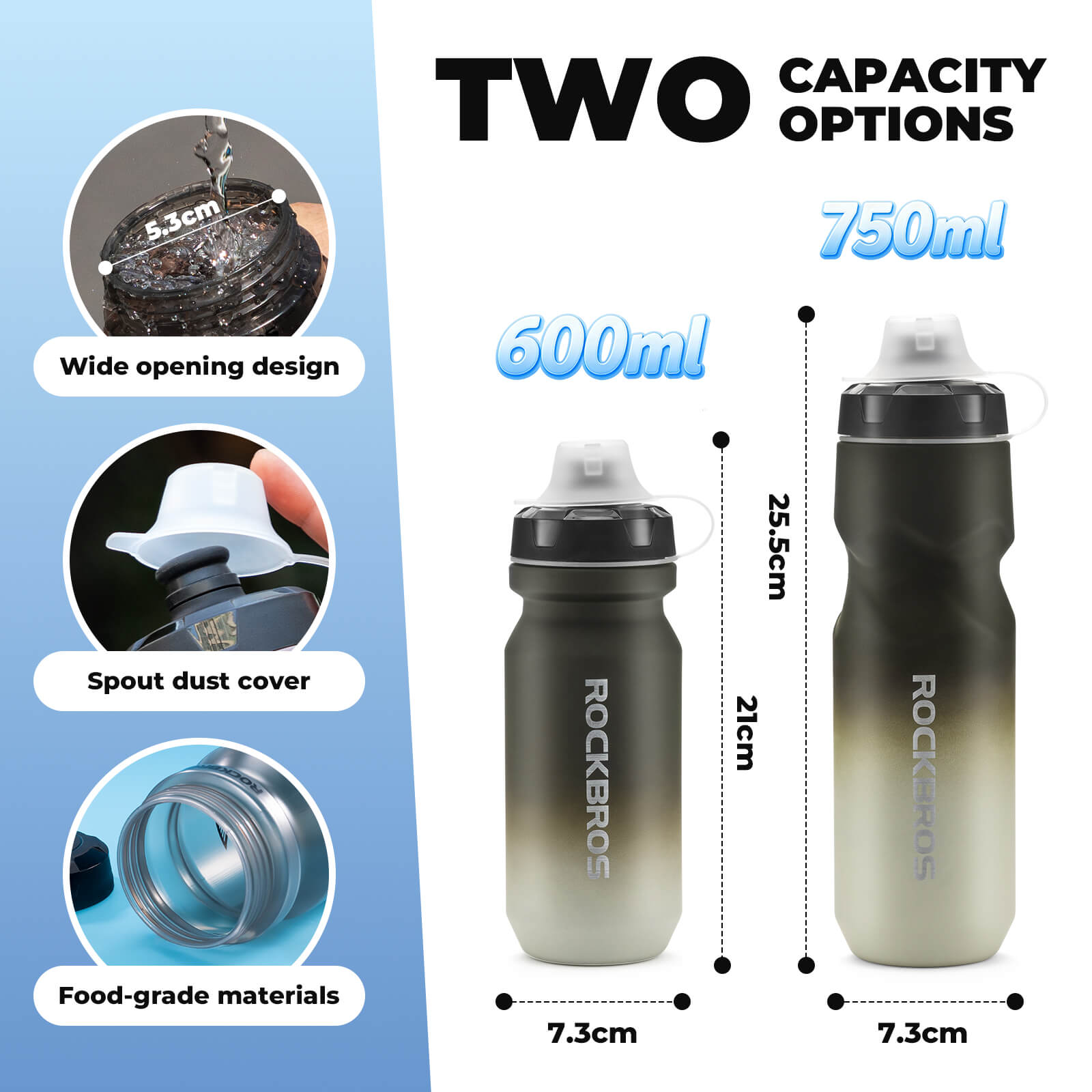 rockbros stainless steel naturesip water bottle 600ml for daily hydration
#color_pink